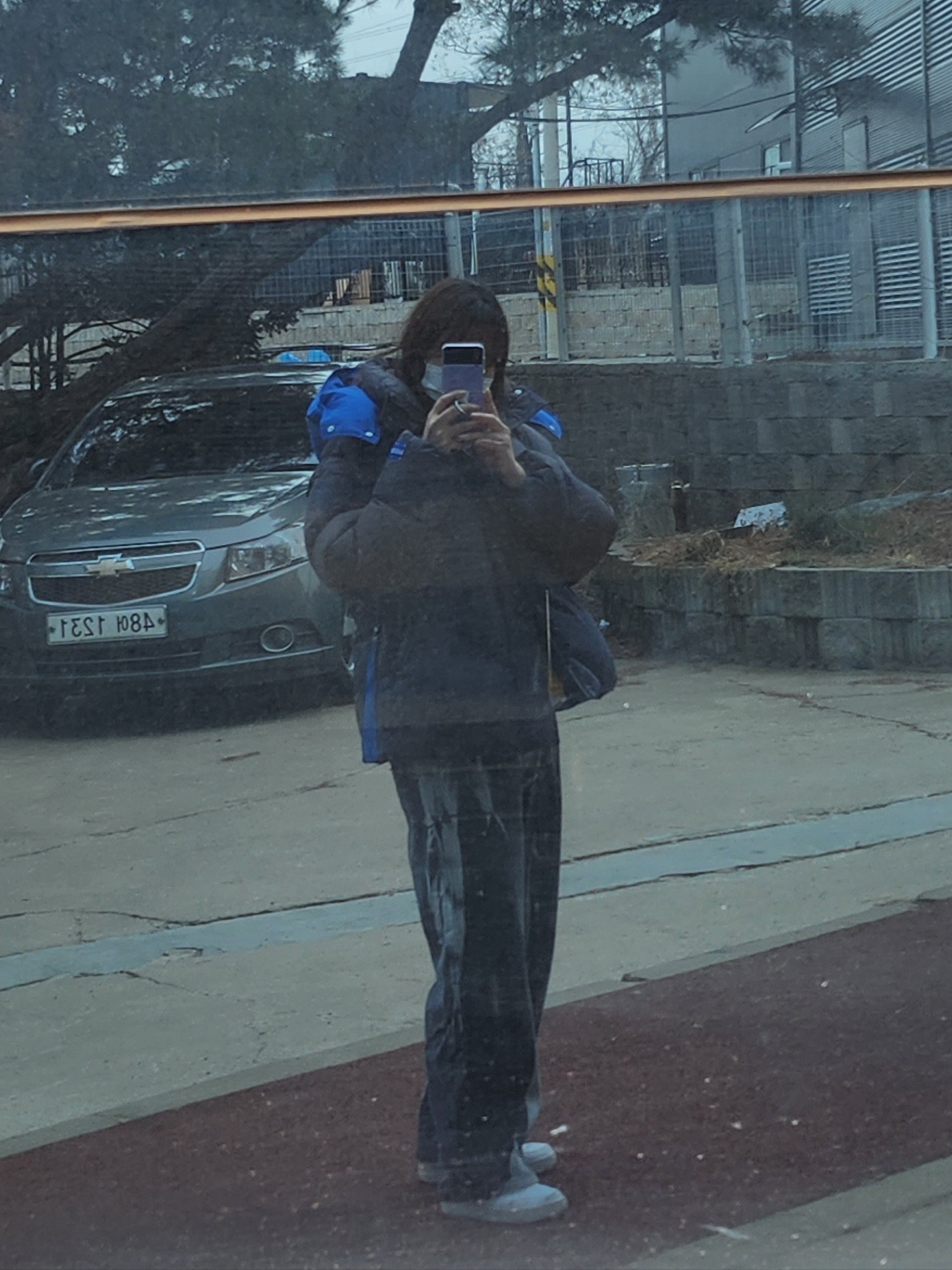 Zara x Ader Error Oversize Puffer Jacket Grey 착용 스타일