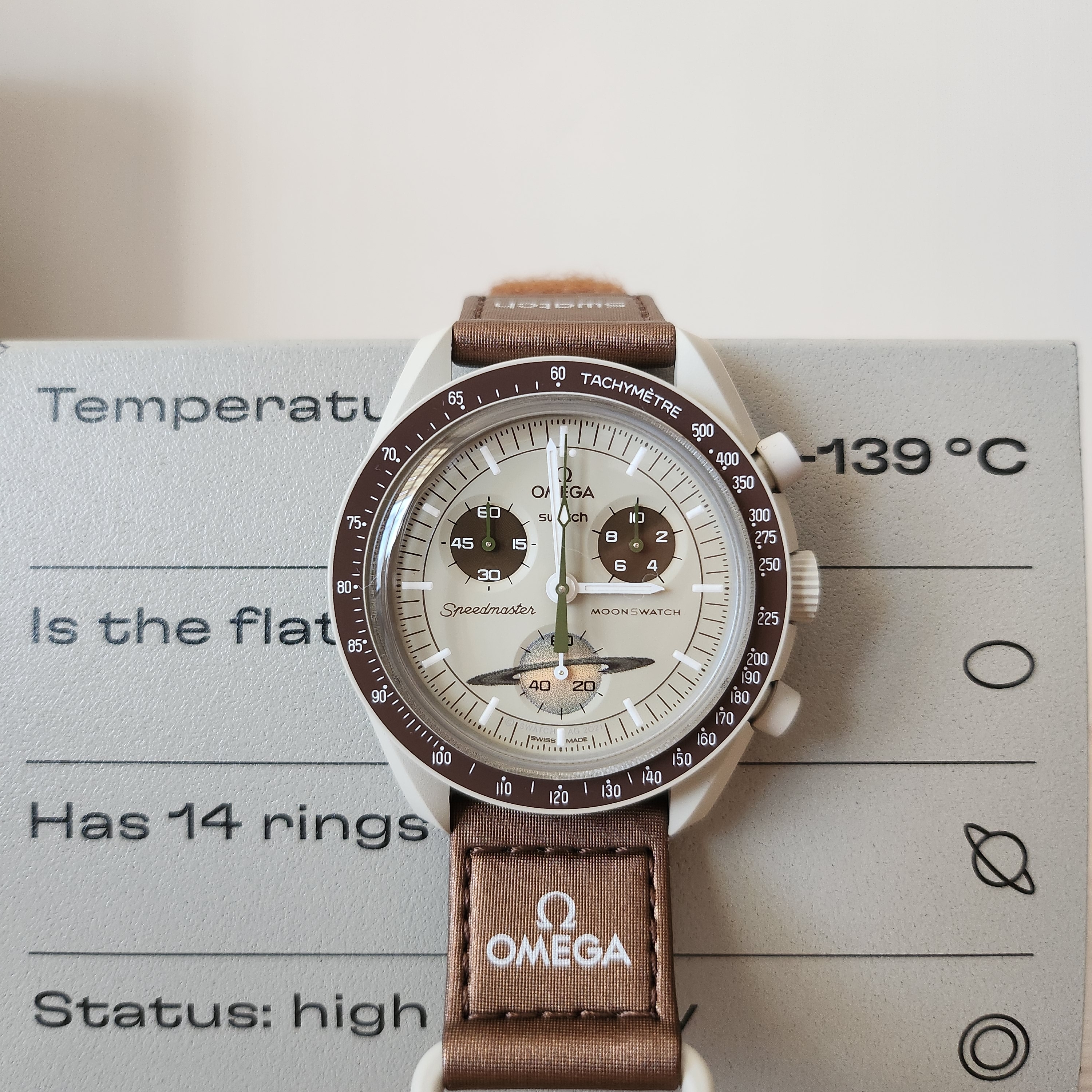 Swatch x Omega Bioceramic MoonSwatch Mission To Saturn 착용 스타일