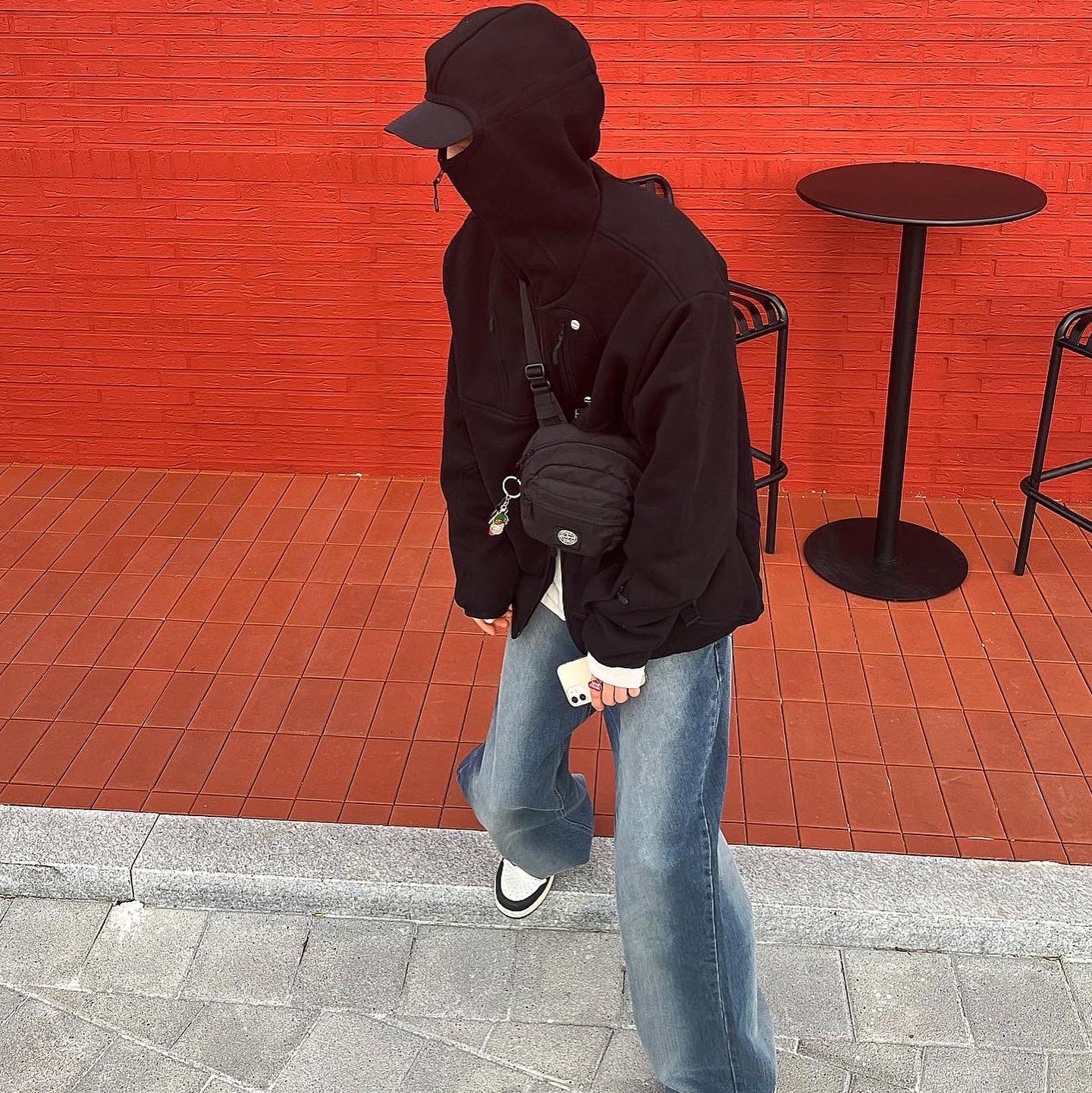 Undermycar Marshall Chest Pocket Balaclava Zip-Up Cariair - 22SS, Jordan 1 x Travis Scott x Fragment Retro Low OG SP Military Blue 착용 스타일 - 2