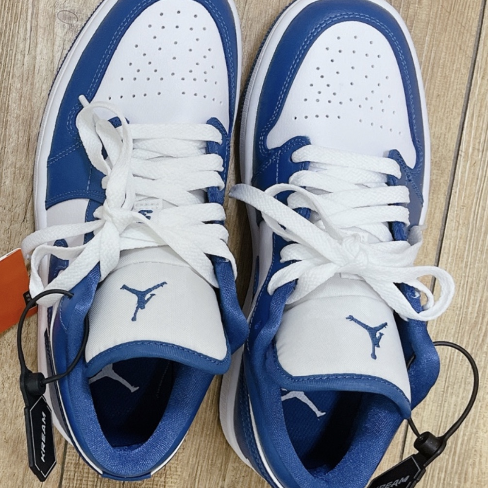 (W) Jordan 1 Low White Dark Marina Blue 착용 스타일