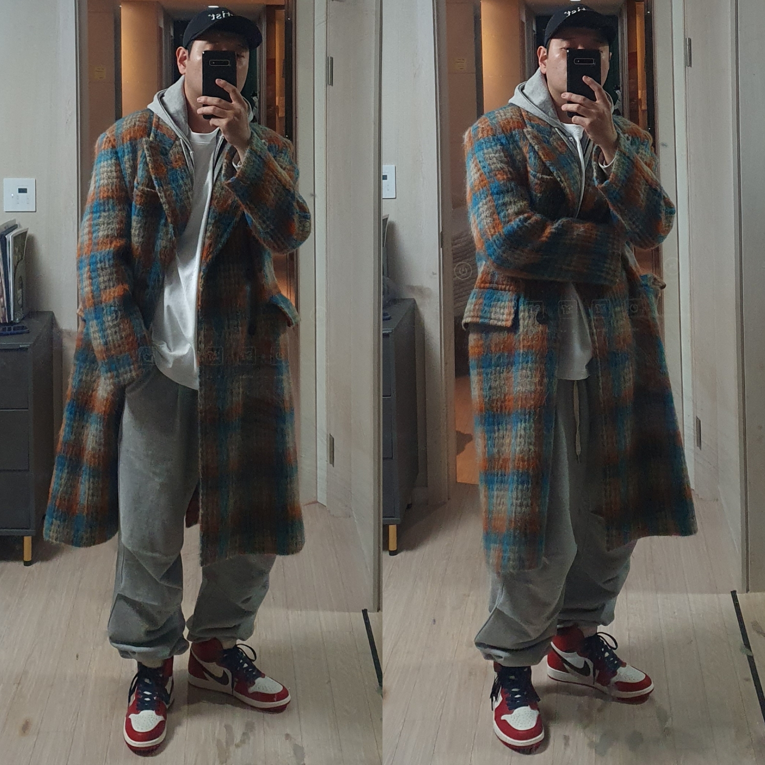 Jordan 1 Retro High OG Chicago 2022, The North Face White Label Novelty Nuptse Down Jacket Red 착용 스타일 - 2