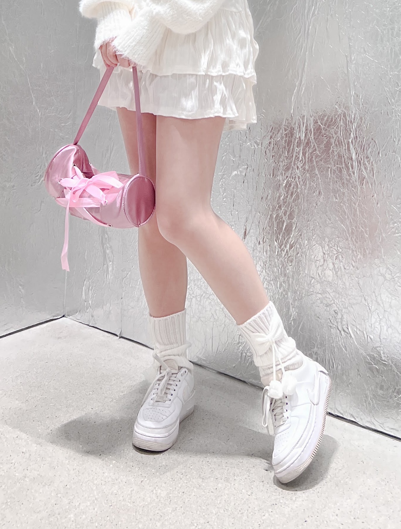 Nike Air Force 1 '07 Low White, (W) Nike Air Force 1 '07 Low White 착용 스타일 - 2