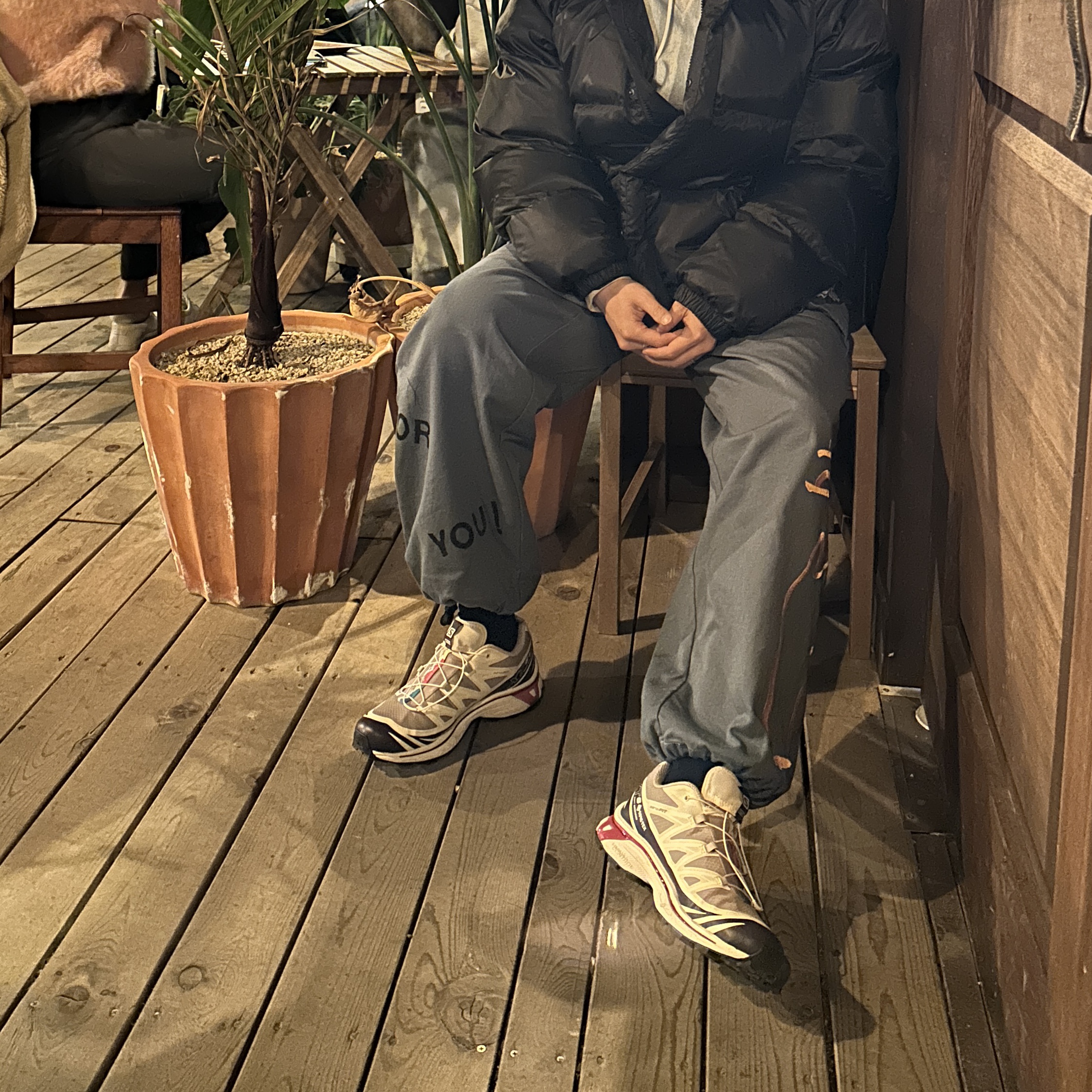 Salomon x Kith XT-6 Gore-Tex Quail Moonscape Vanilla Ice 착용 스타일