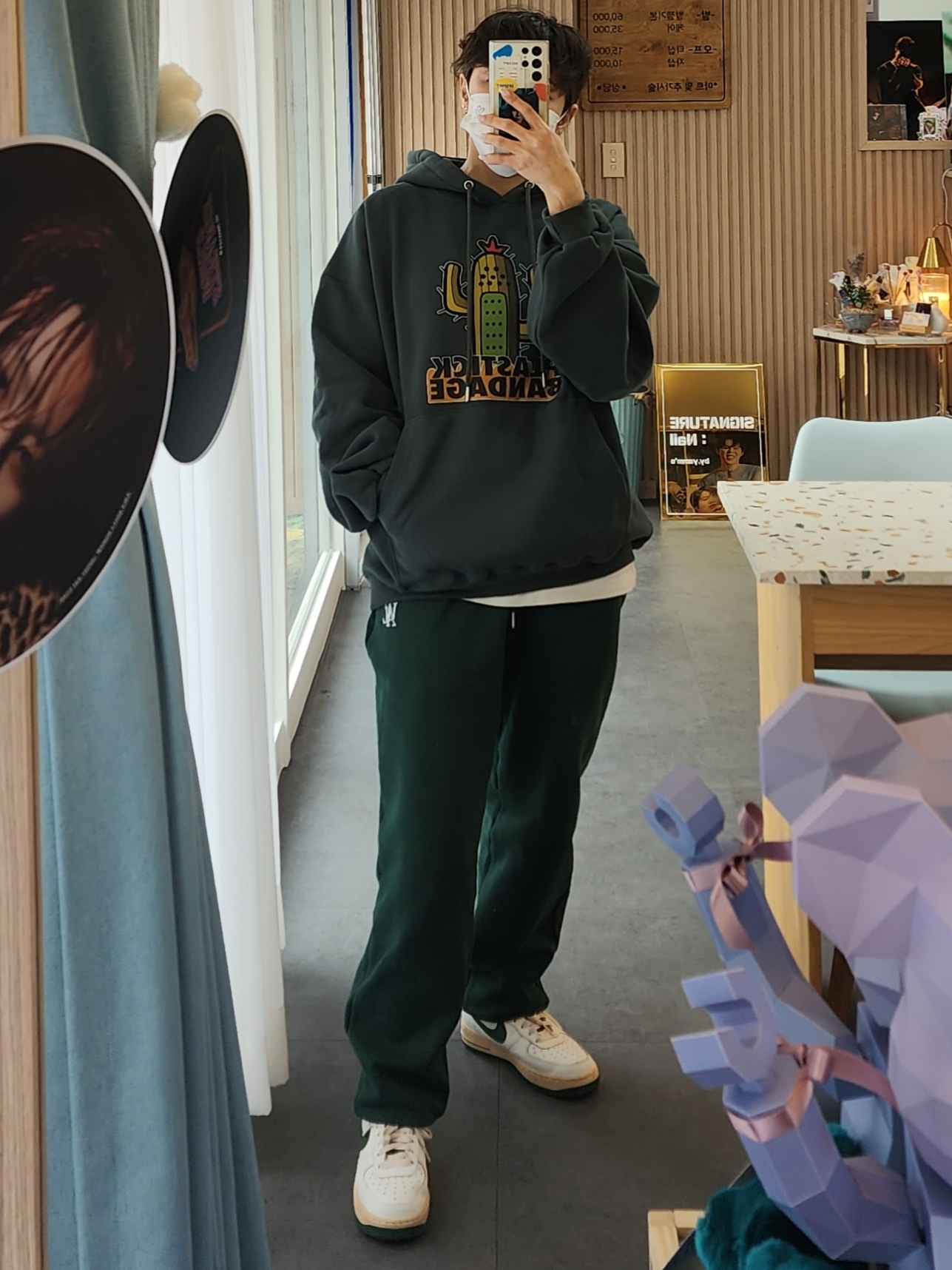 (W) Nike Air Force 1 Low Gorge Green 착용 스타일