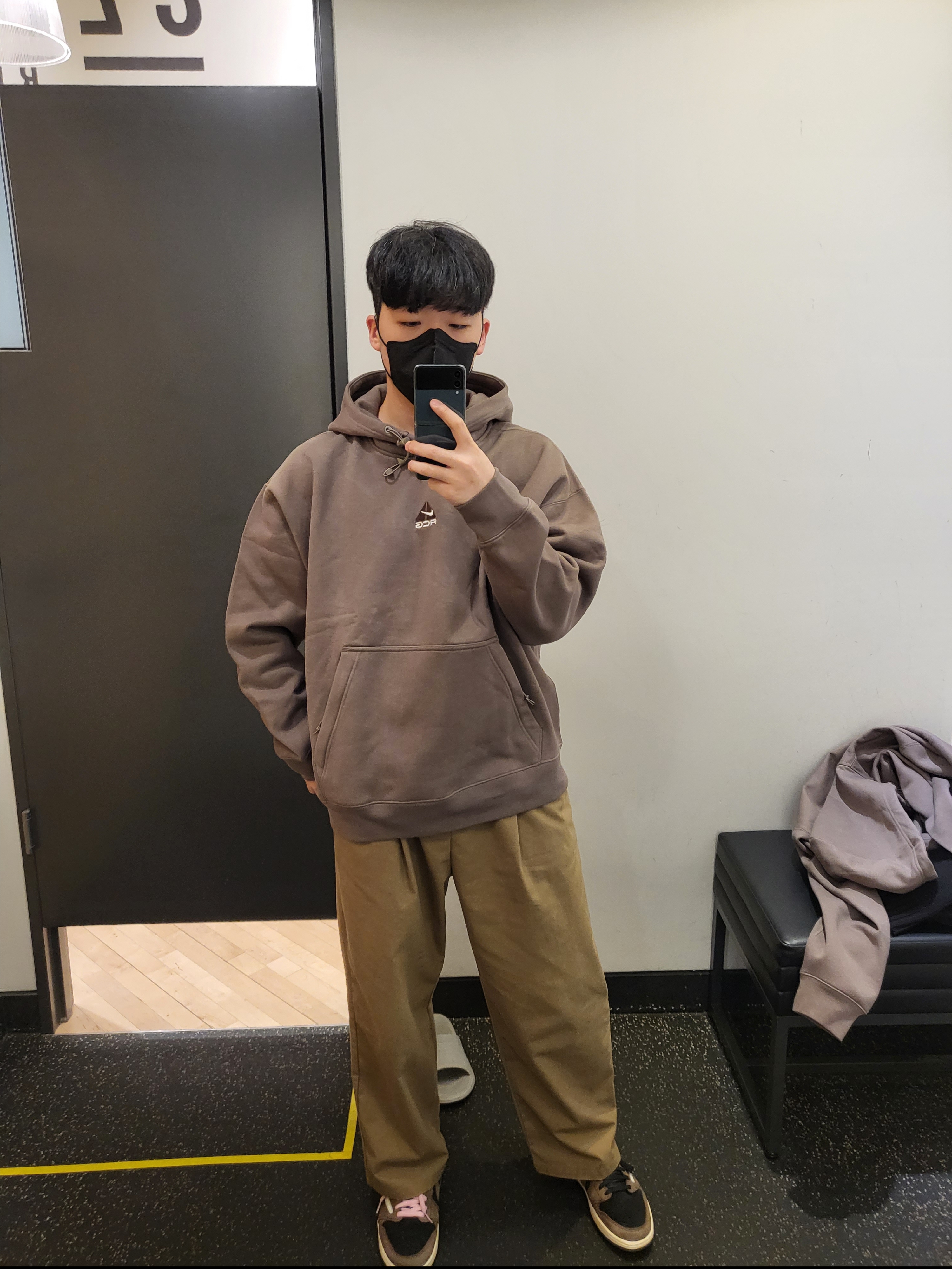 Nike ACG Therma-Fit Pullover Fleece Hoodie Olive Grey - US/EU, Nike ACG Therma-Fit Pullover Fleece Hoodie Olive Grey - Asia μ°©μ© μ€νμΌ