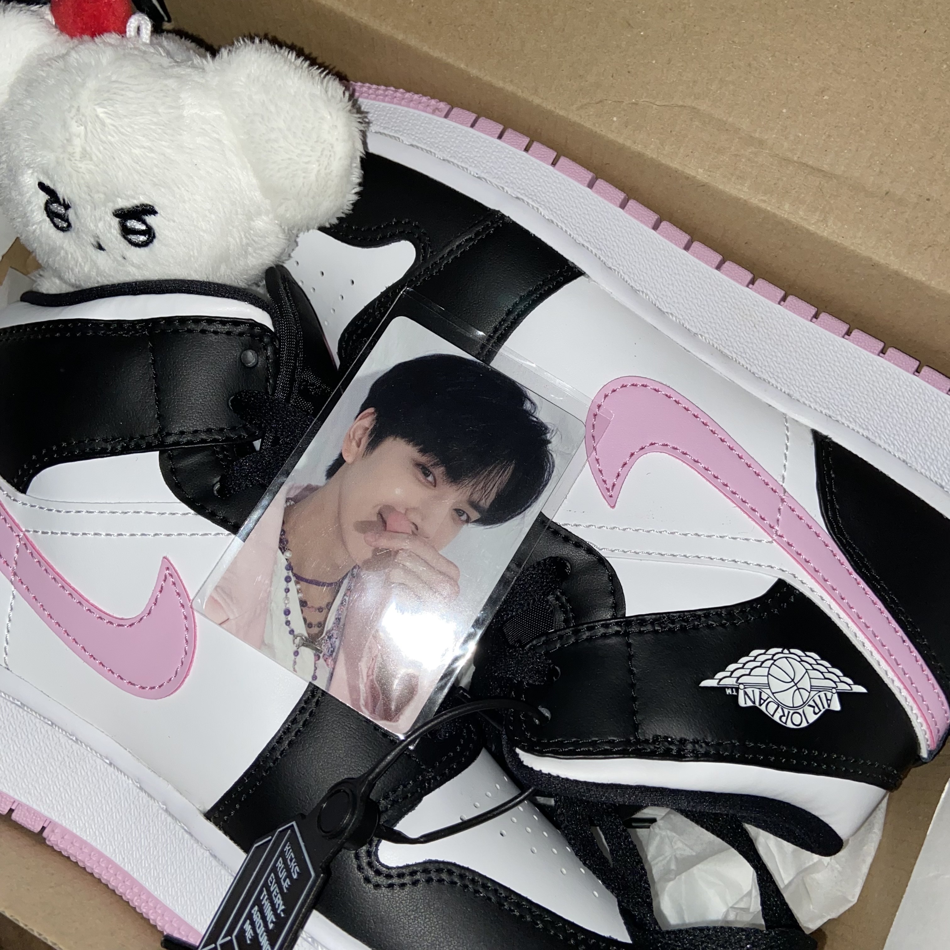 (GS) Jordan 1 Mid Light Arctic Pink 착용 스타일