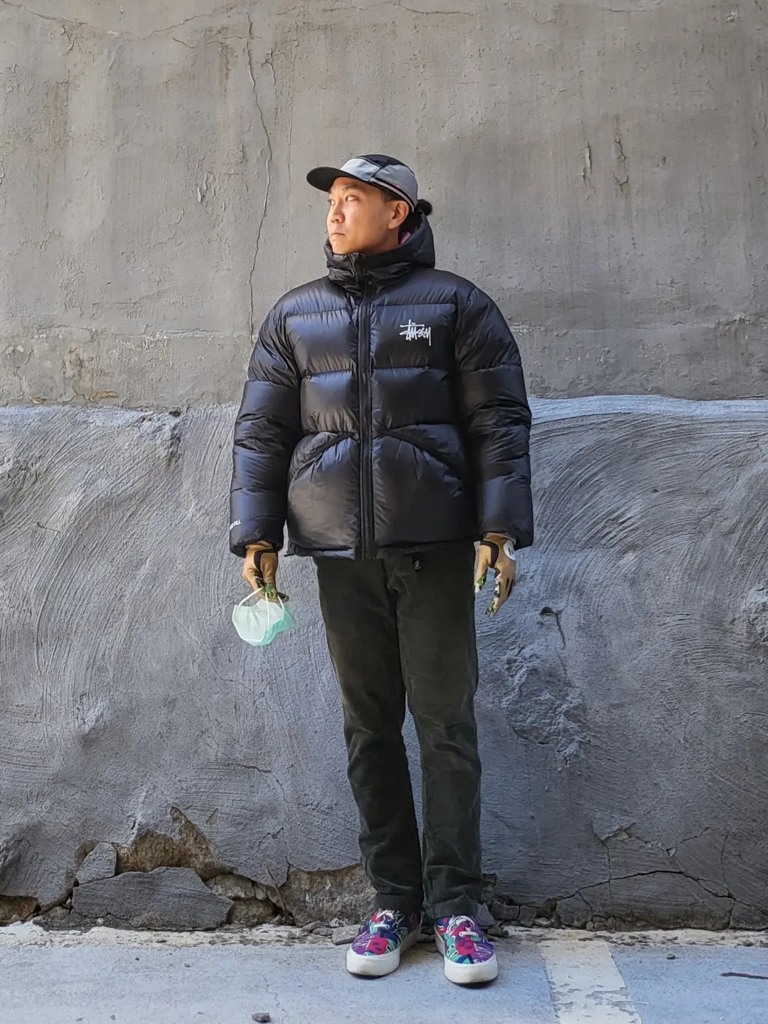 Nike NRG AW84 Cap ISPA QS Moon Particle, Stussy Micro Ripstop Down Parka Black 착용 스타일 - 1