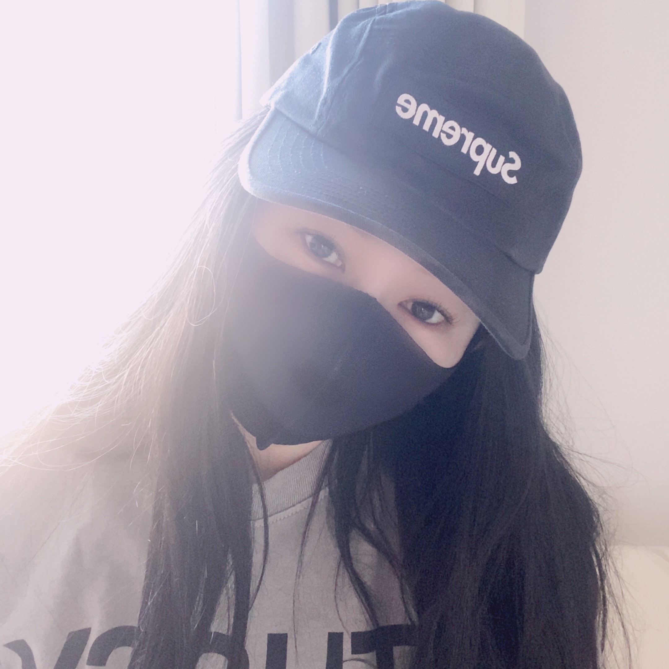 Supreme Washed Chino Twill Camp Cap Black 착용 스타일