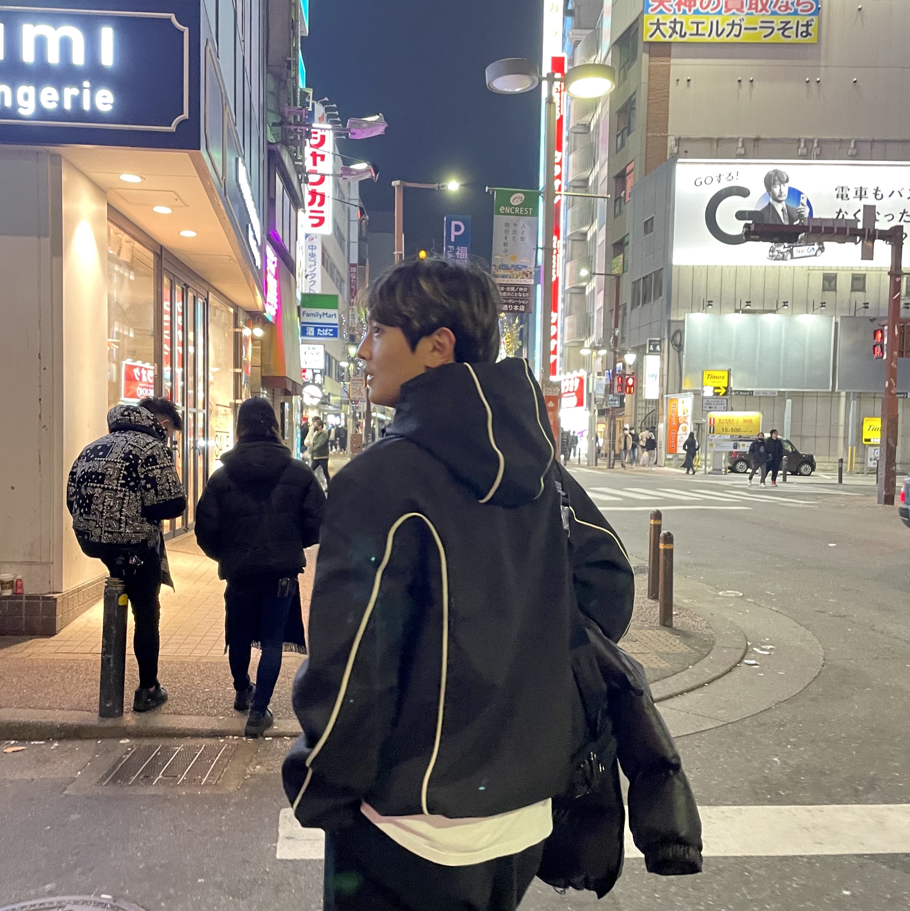 Diesel J-Hives Windbreaker with Contrast Piping Black 착용 스타일 - 3