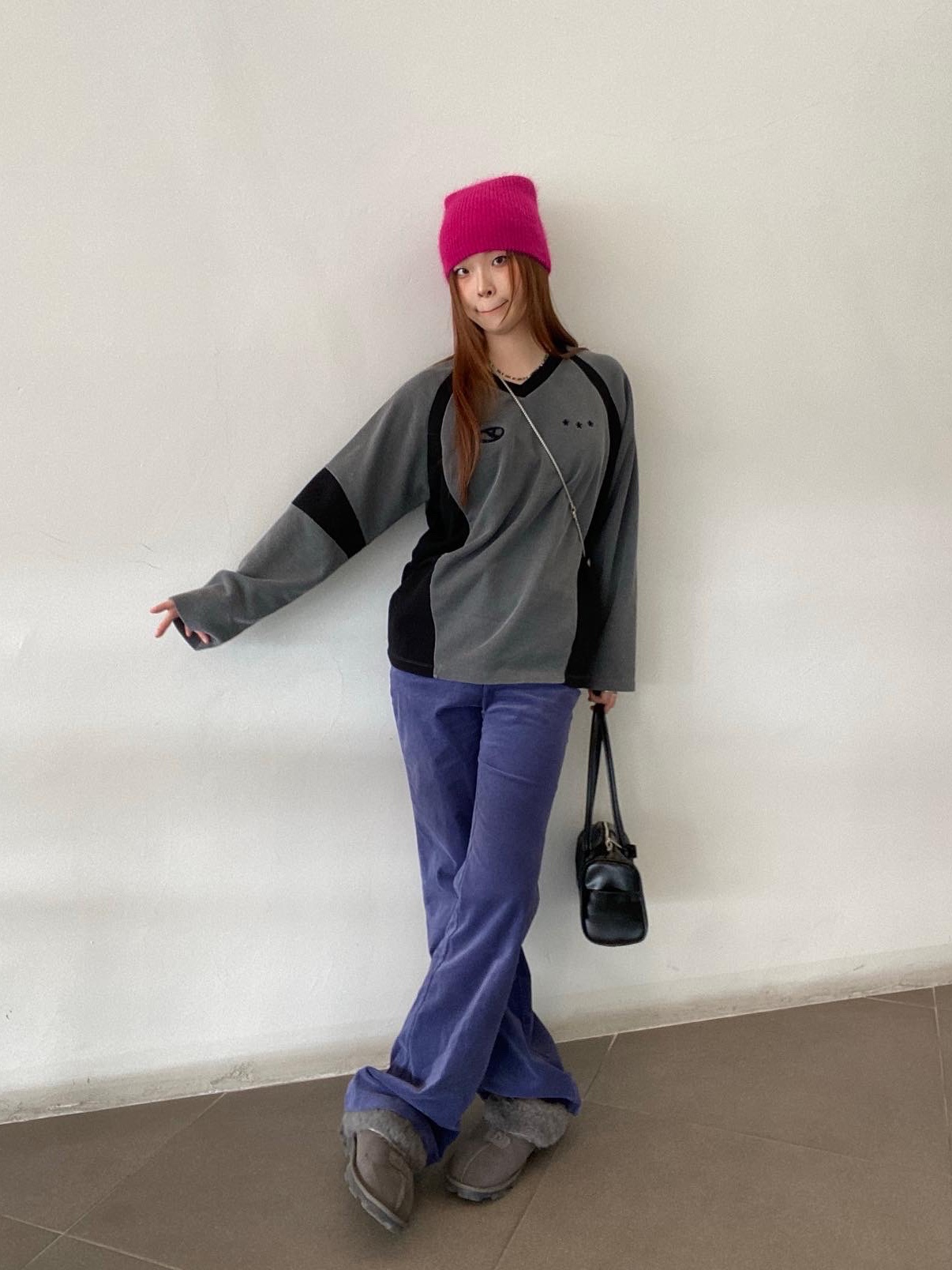 (W) UGG Coquette Slipper Grey 착용 스타일 - 1