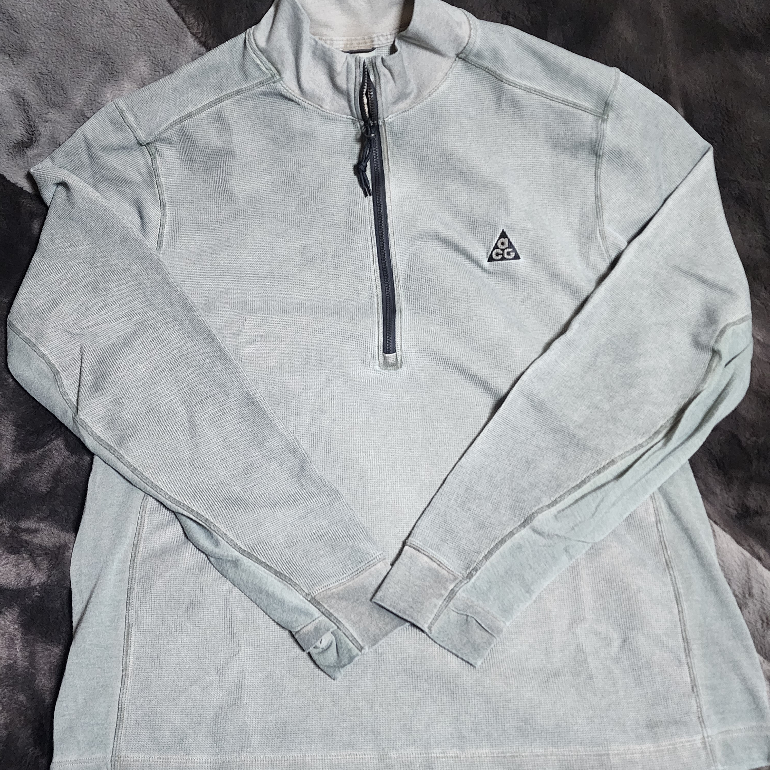 Nike NRG Dri-Fit ACG ADV Steeple Rock Half Zip Base Layer Cargo Khaki - Asia 착용 스타일 - 2