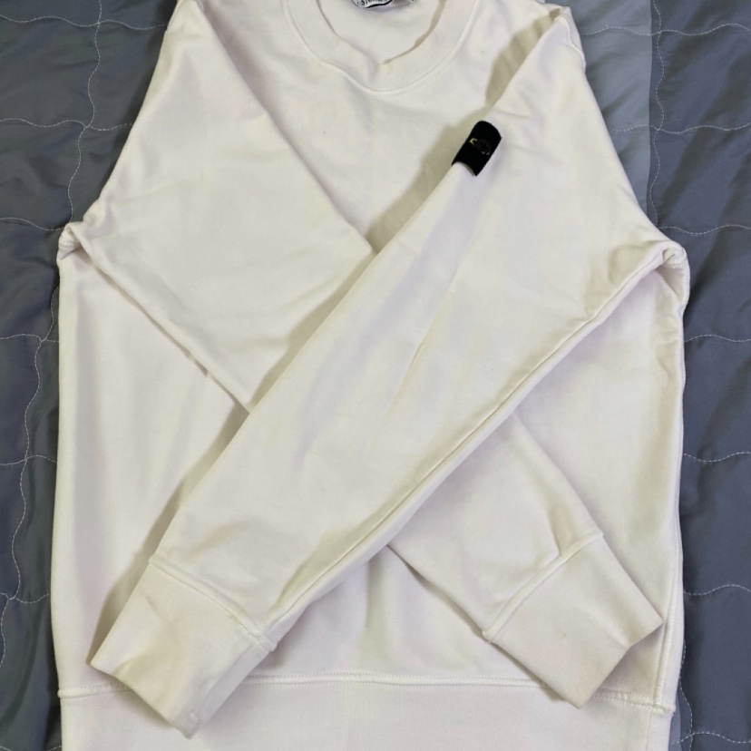 Stone Island 63051 Crewneck Sweatshirt White - 22SS 착용 스타일