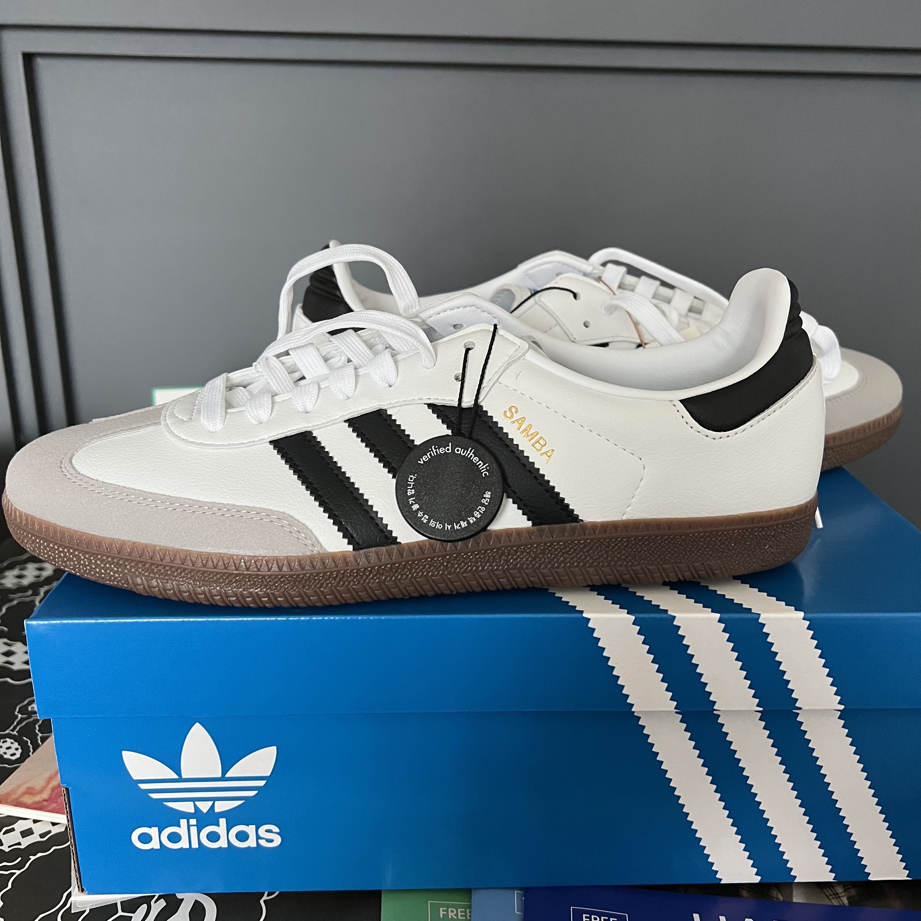 Adidas Samba Vegan White Black 착용 스타일