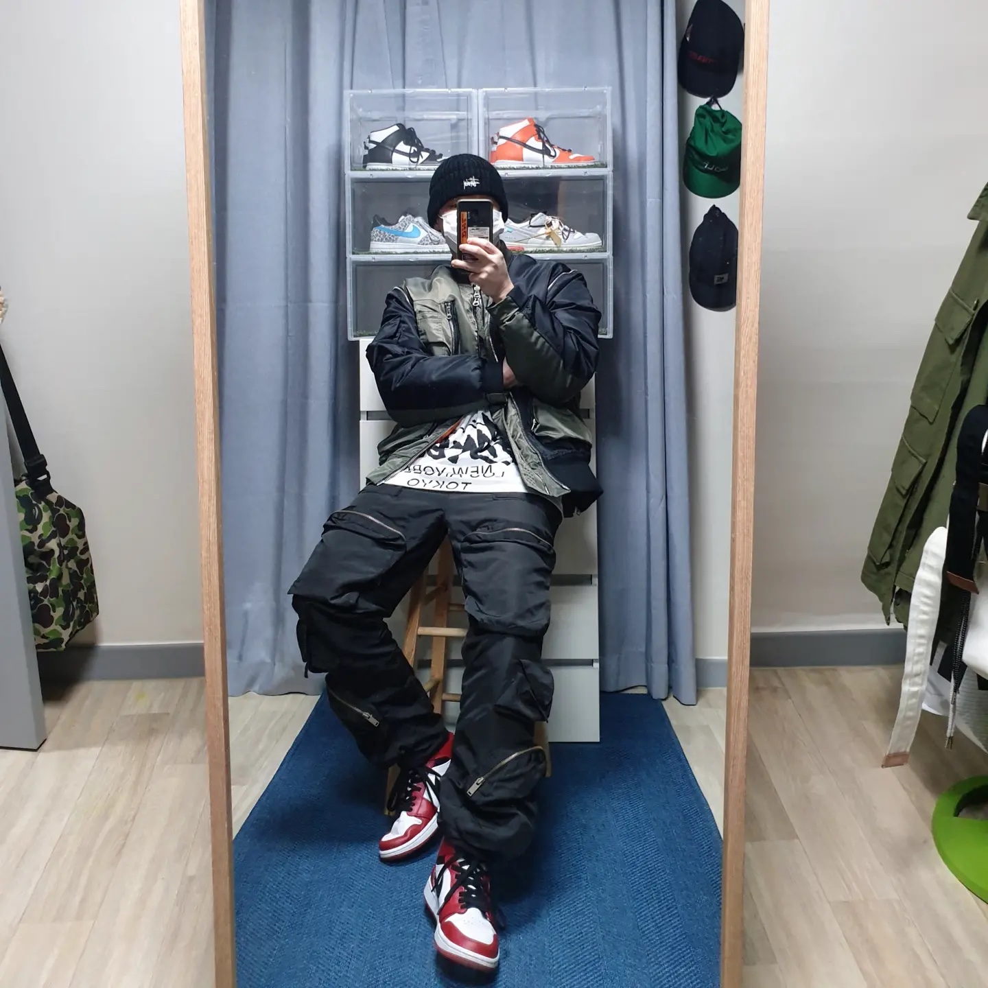 Jordan 1 Mid Chicago 2020, Stussy x Takahiromiyashita The Soloist 40 WT T-Shirt 착용 스타일 - 2