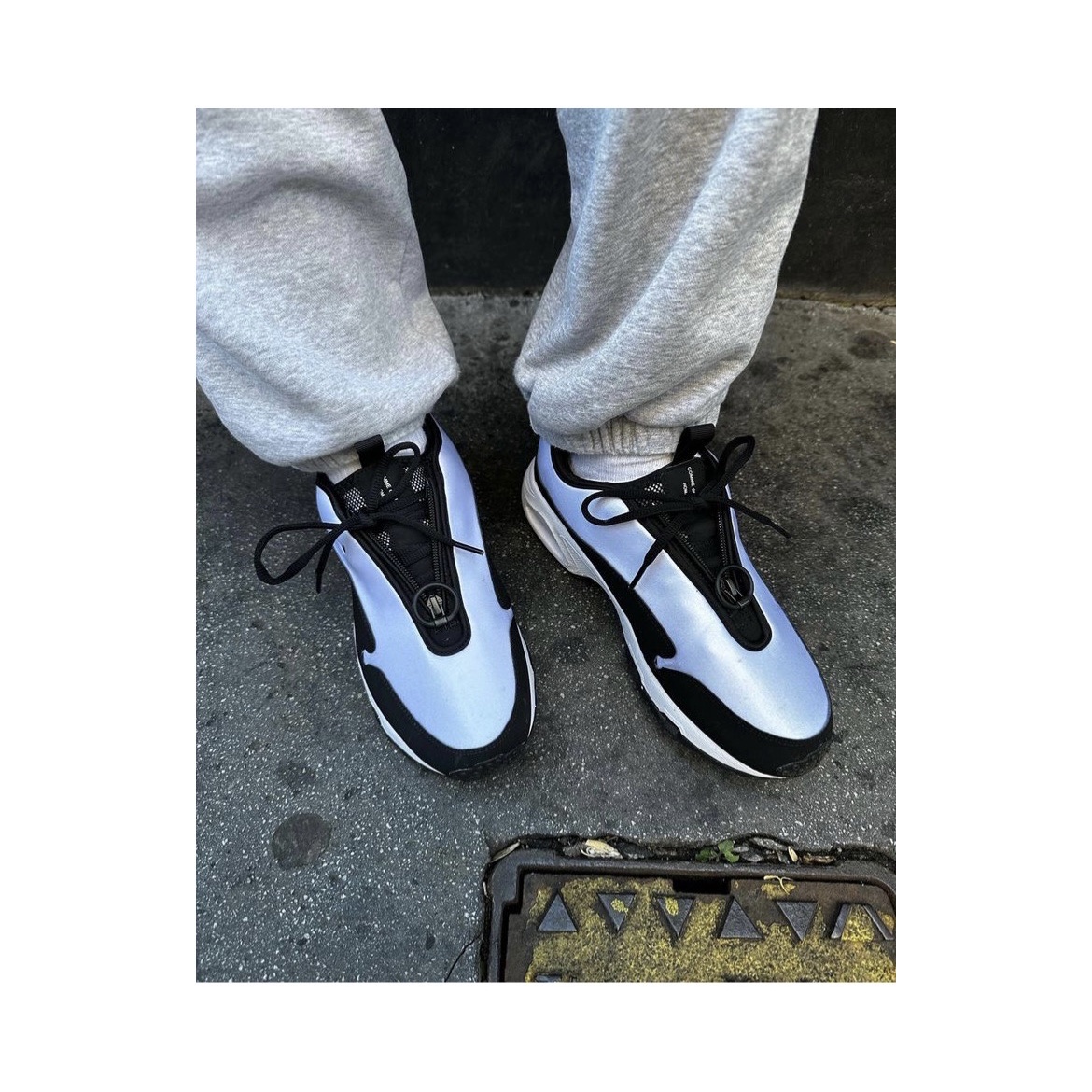 Nike x Comme des Garcons Homme Plus Air Max Sunder SP White Black, Nike x Comme des Garcons Homme Plus Air Max Sunder SP Black 착용 스타일 - 1