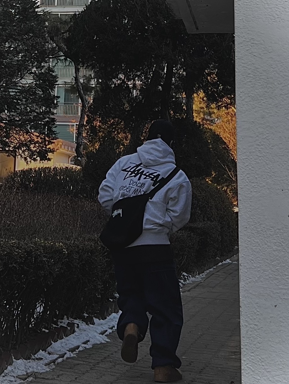 Stussy Stock DSM New York Hoodie Ash Heather 2022, Apple AirPods Max Lightning Silver (Korean Ver.) 착용 스타일 - 4