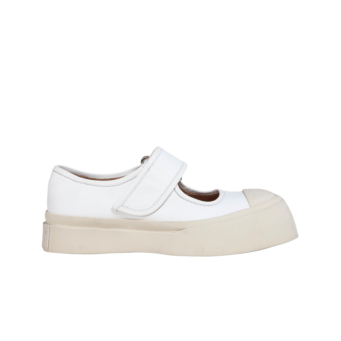 (W) 마르니 나파 레더 메리 제인 스니커즈 릴리 화이트((W) Marni Nappa Leather Mary Jane Sneakers Lily White)