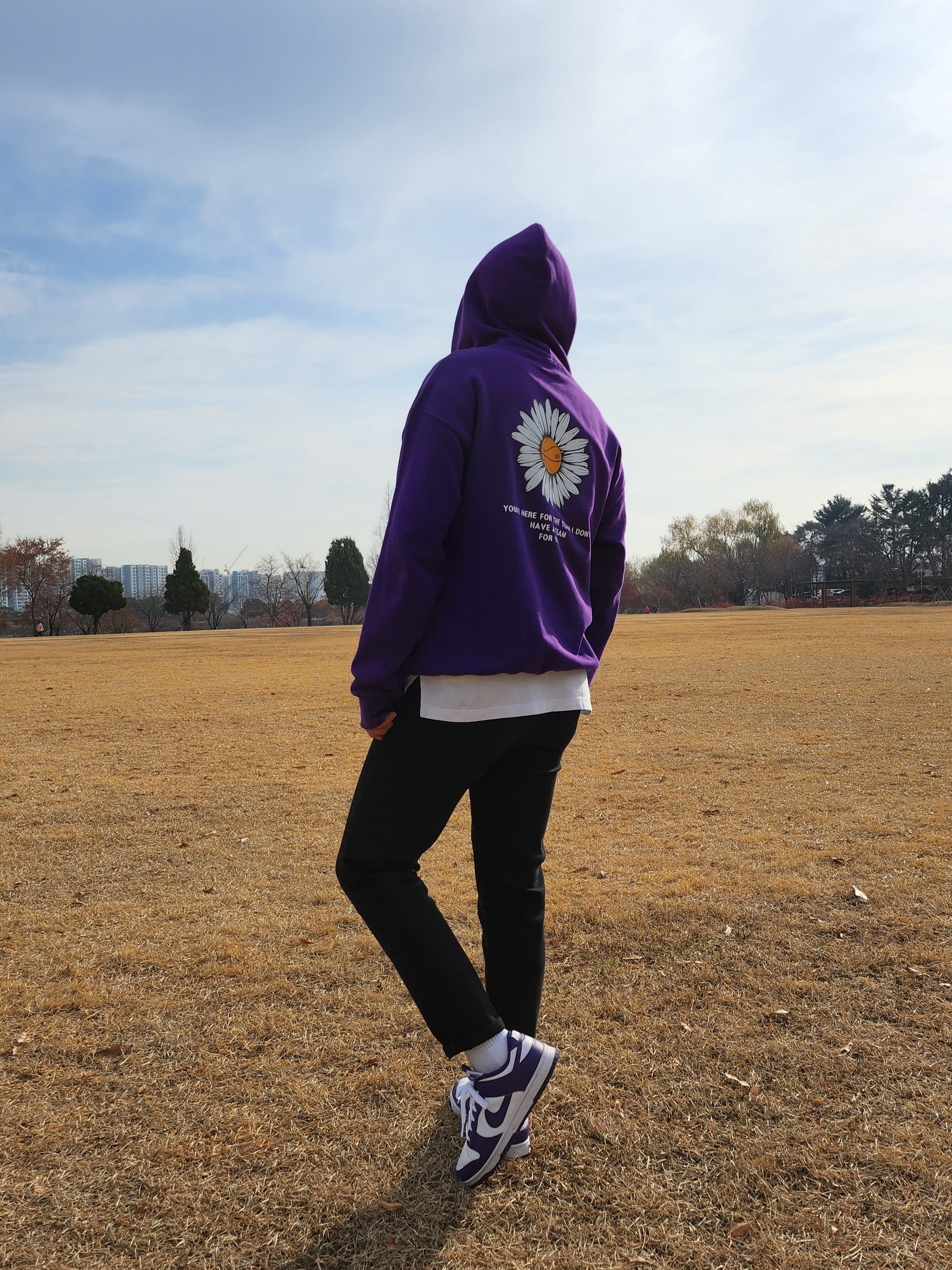 Nike Dunk Low Retro Championship Court Purple 착용 스타일 - 2
