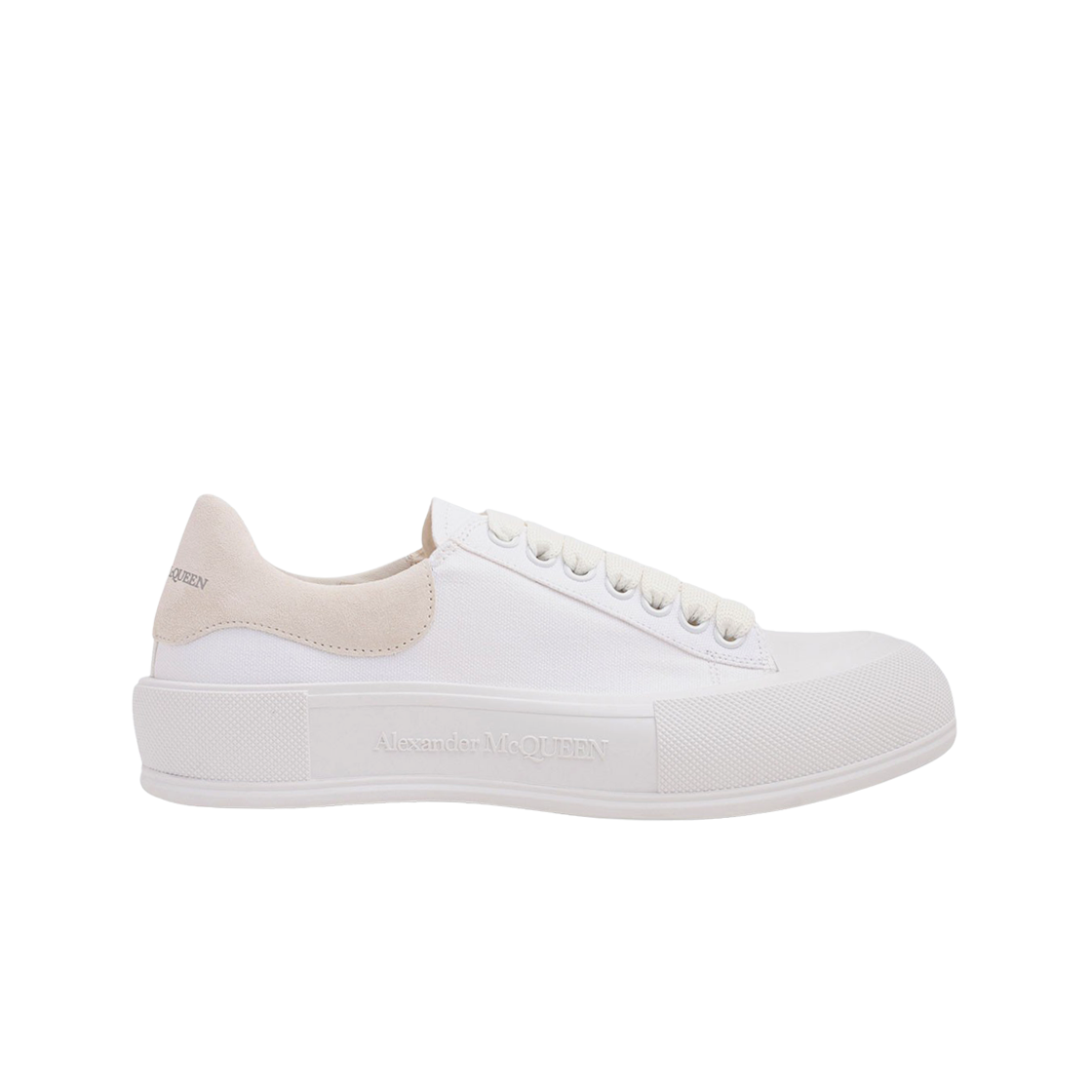 알렉산더 맥퀸 데크 레이스업 플림솔 화이트(Alexander McQueen Deck Lace-Up Plimsoll White Black) - 1
