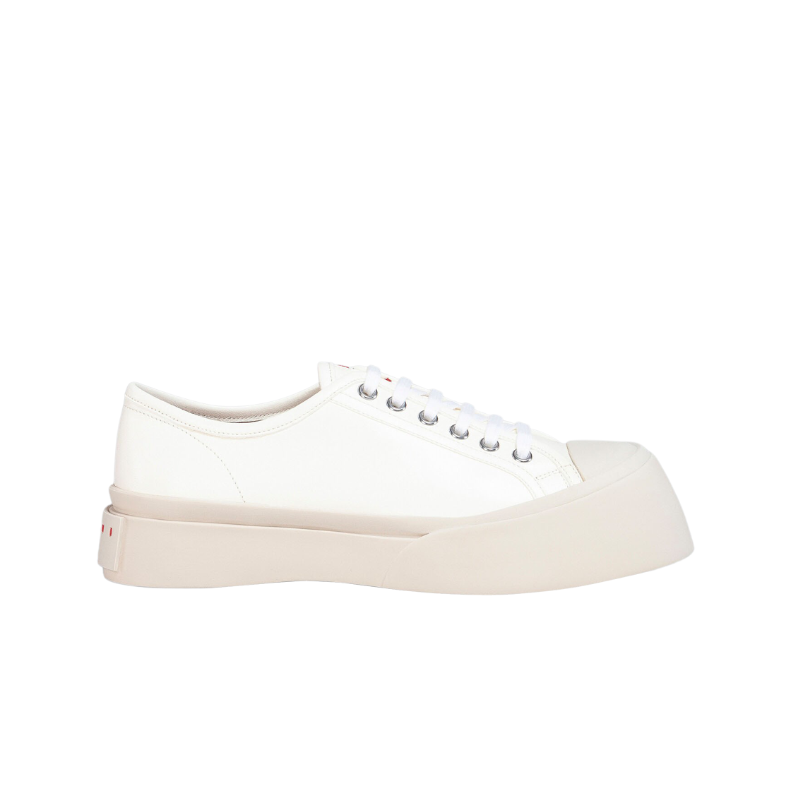 (W) 마르니 나파 레더 파블로 레이스업 스니커즈 릴리 화이트((W) Marni Nappa Leather Pablo Lace Up Sneakers Lily White)