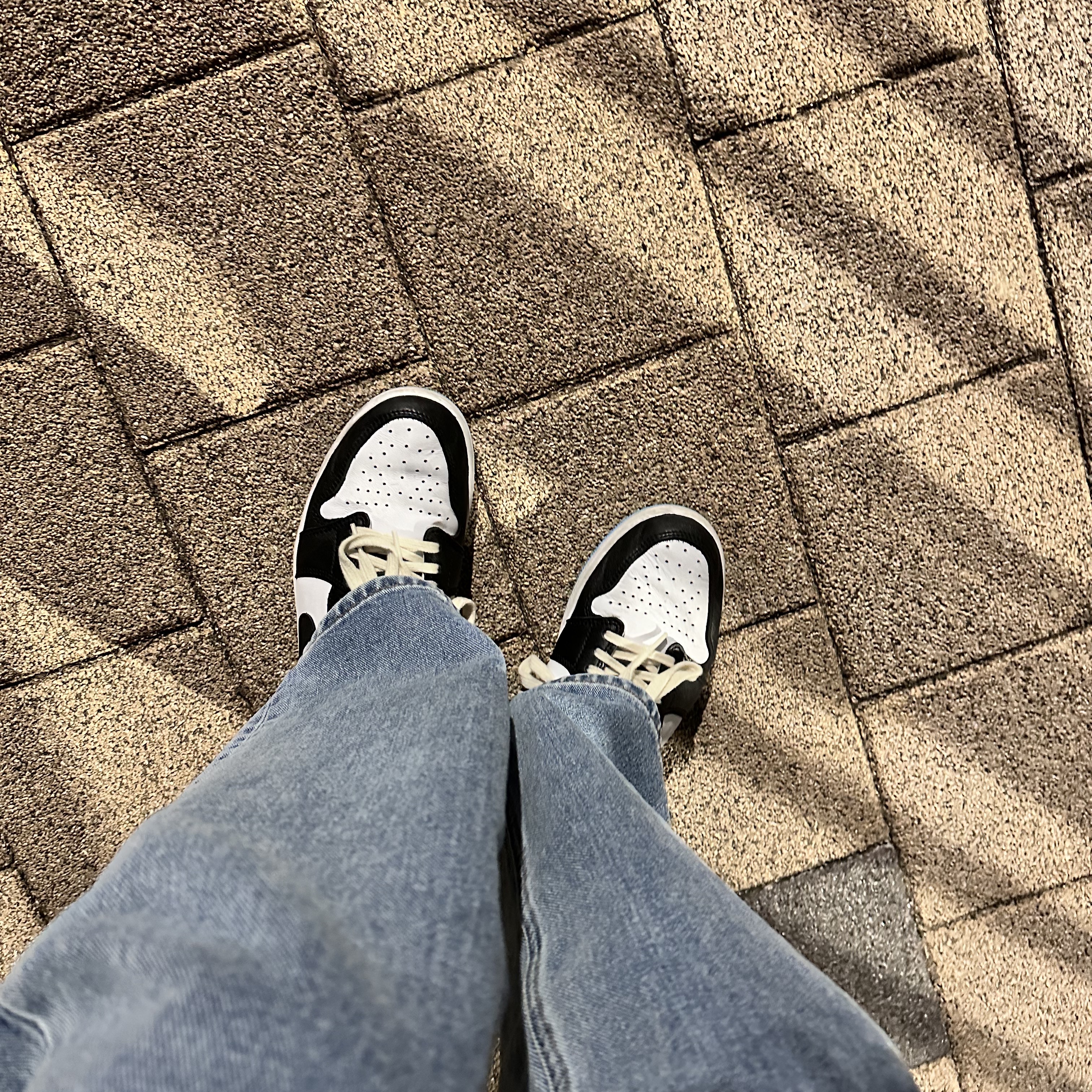 Jordan 1 Retro Low OG Black and Dark Powder Blue 착용 스타일