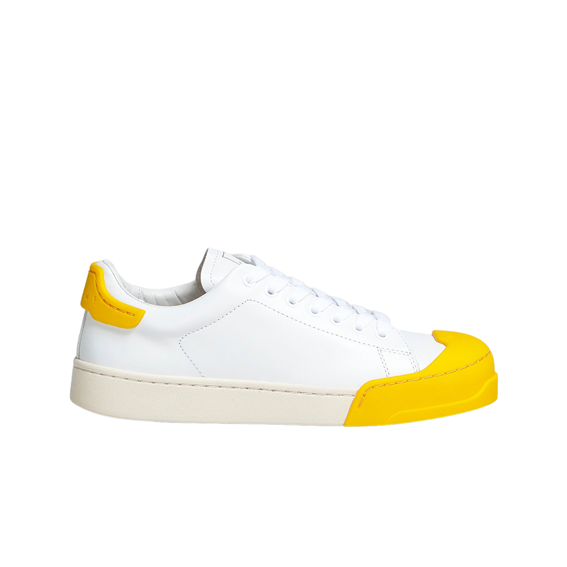 (W) 마르니 레더 다다 범퍼 스니커즈 릴리 화이트 옐로우((W) Marni Leather Dada Bumper Sneakers Lily White Yellow) - 1