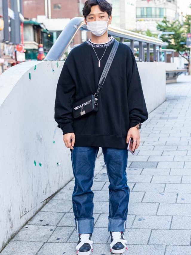 Acne Studios Rib Fulton Sweatshirt Black, Nike x Peaceminusone Air Force 1 Low Para-Noise 착용 스타일