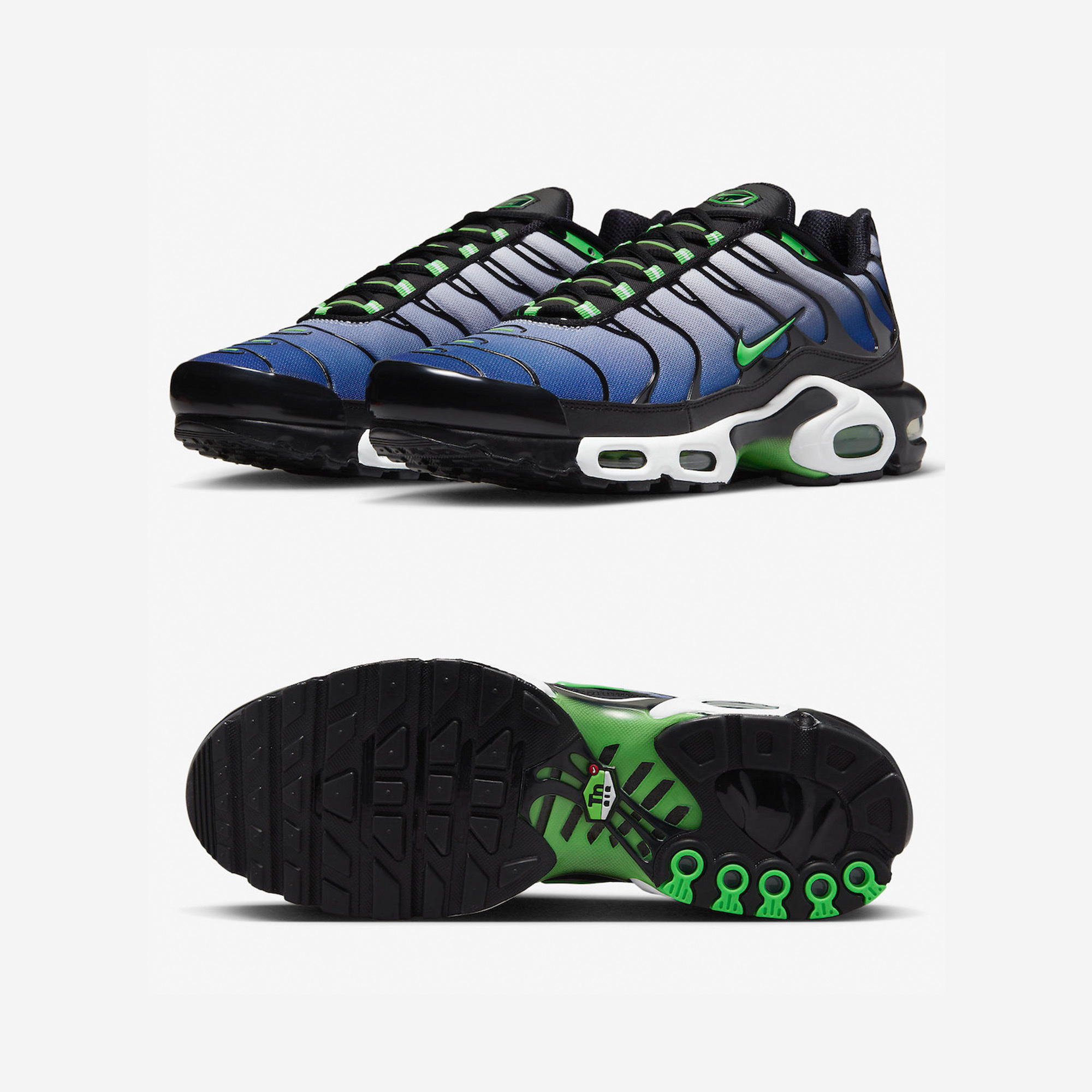 Nike Air Max Plus Black Deep Royal 착용 스타일 - 2