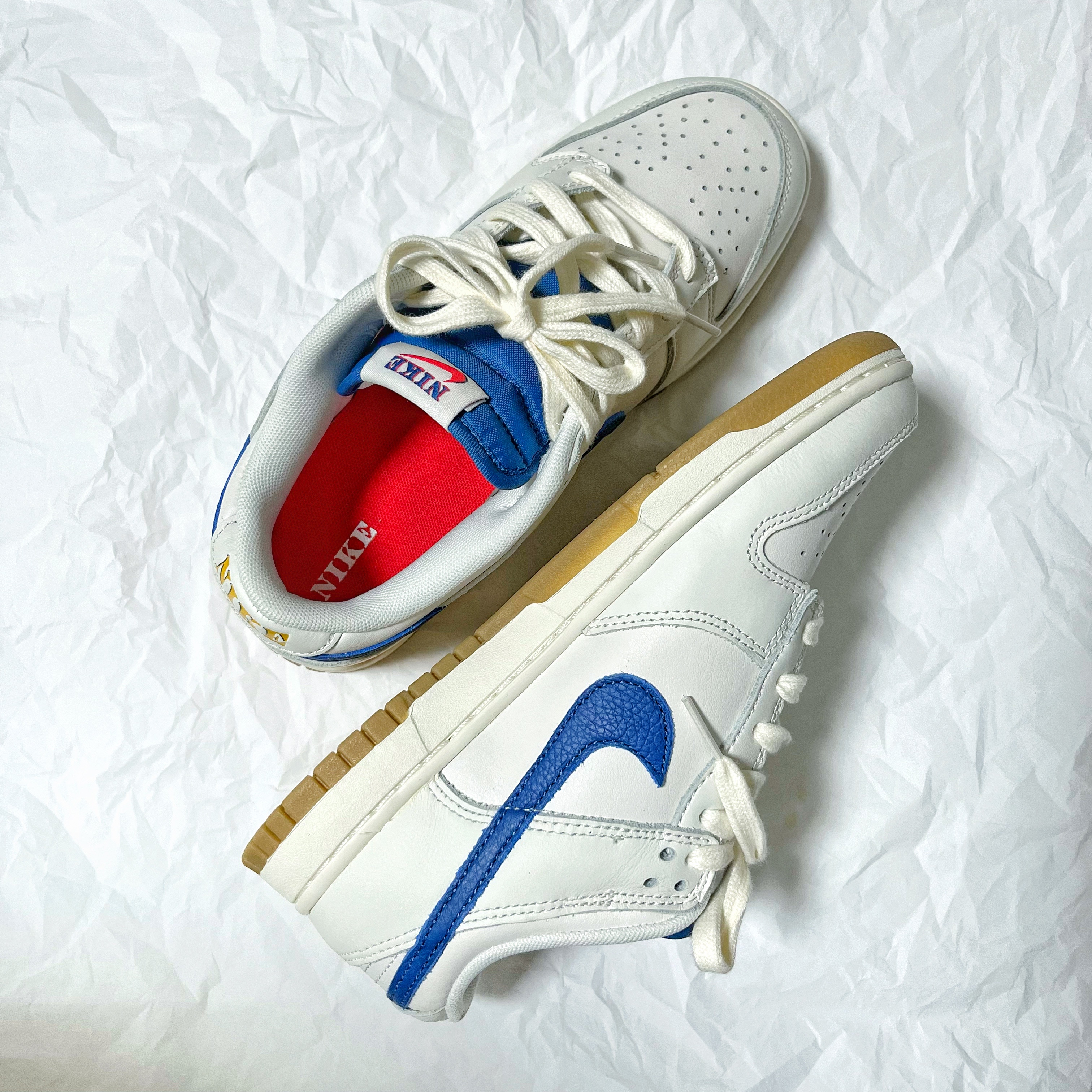 Nike Dunk Low SE Sail Dark Marina Blue 착용 스타일