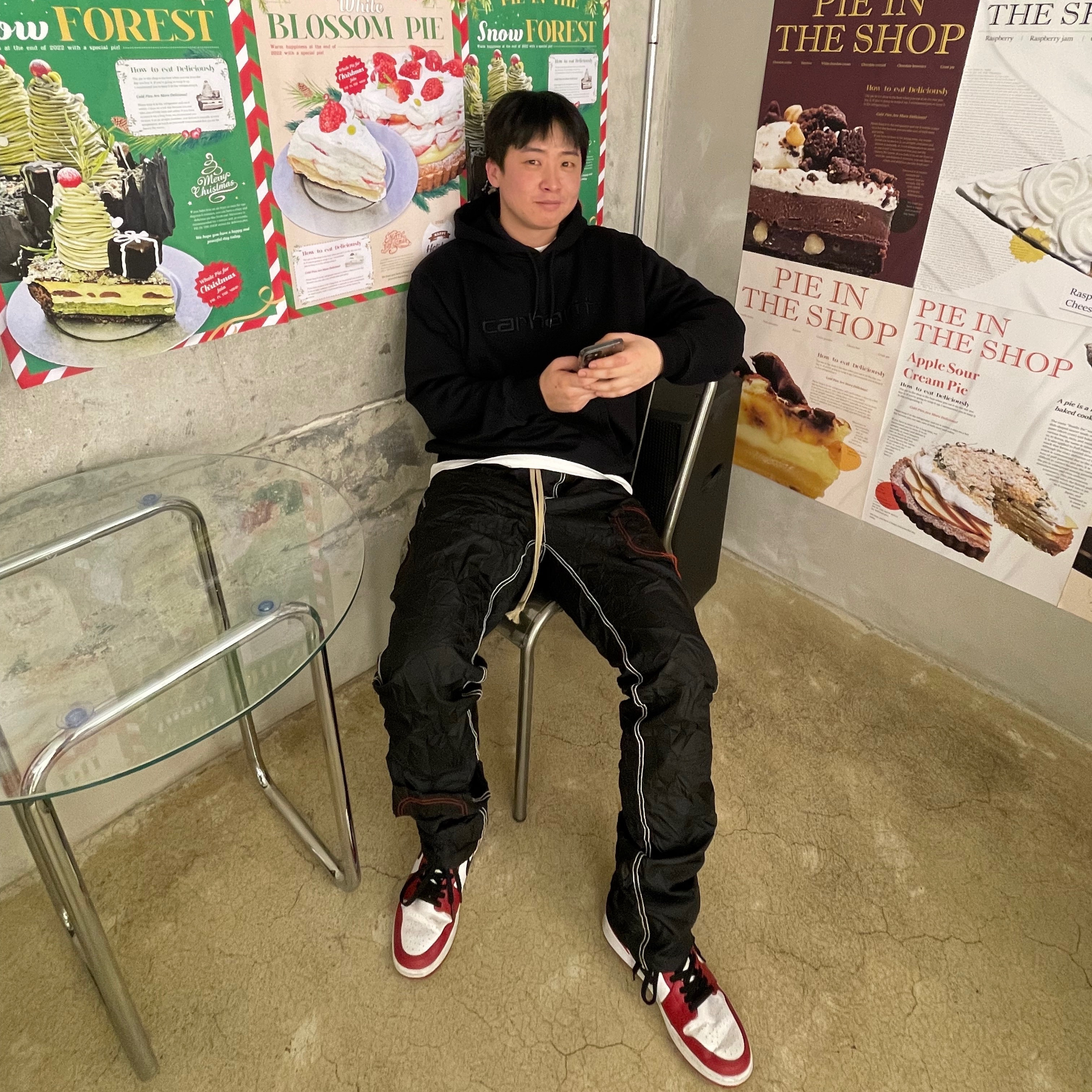 Undermycar Ababell Multi Flap Oversized Bomber Beluga - 22SS, Jordan 1 Mid Chicago 2020 착용 스타일 - 3