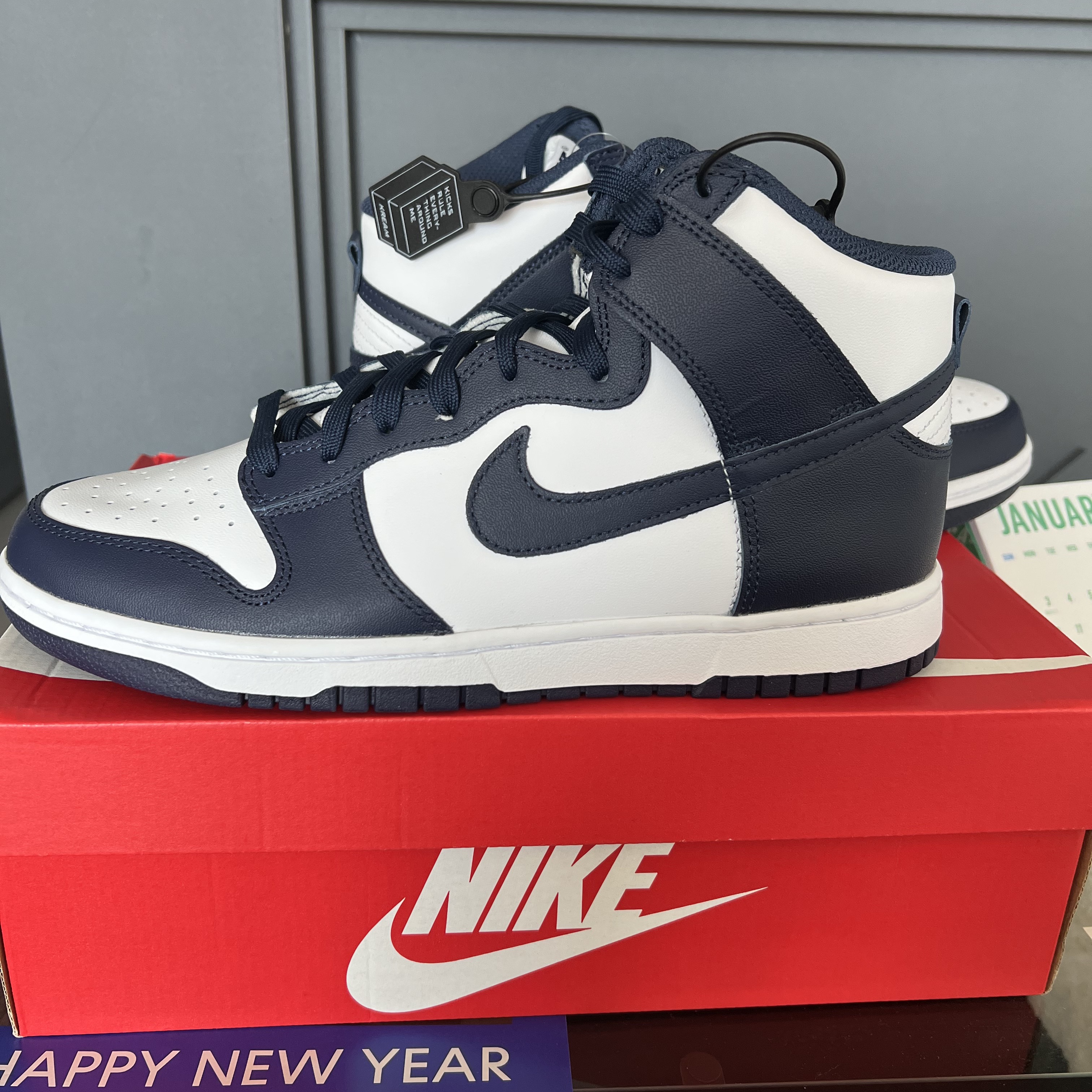 Nike Dunk High Retro Championship Navy 착용 스타일