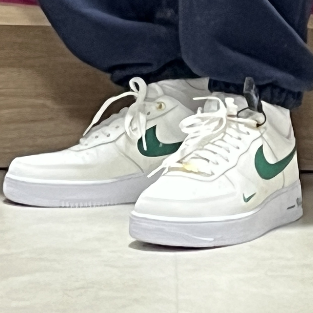 Nike Air Force 1 '07 LV8 40th Anniversary Join Forces Sail Malachite 착용 스타일 - 3