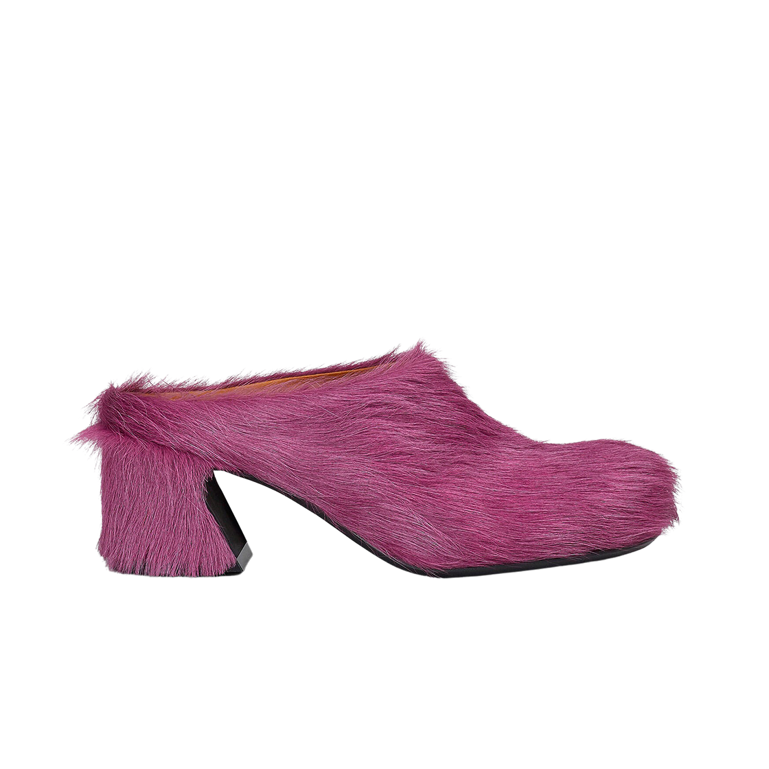 (W) 마르니 롱 헤어 카프스킨 퍼스벳 클로그 프룬 바이올렛((W) Marni Long Hair Calfskin Fussbett Clog Prune Violet) - 1
