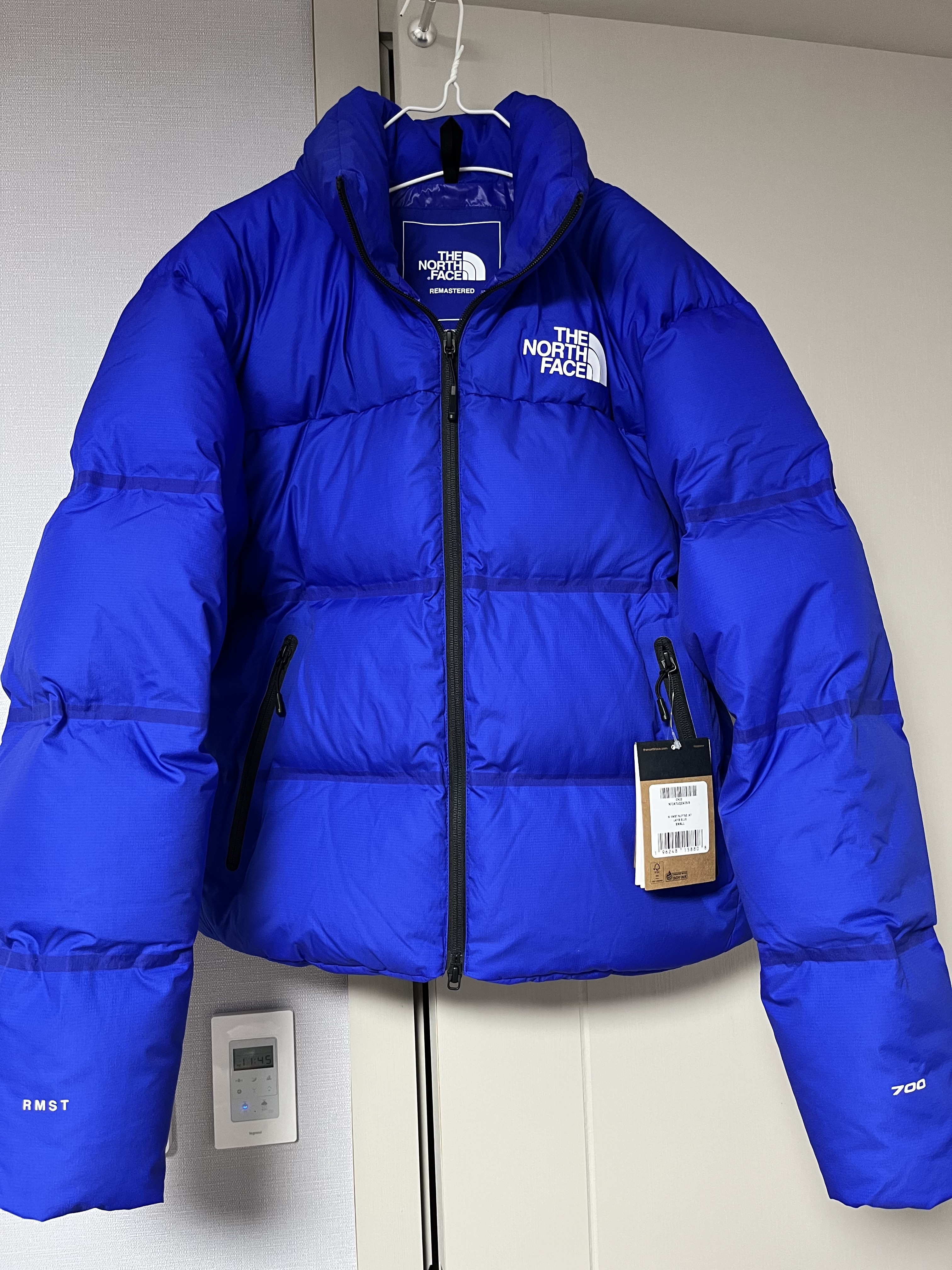 The North Face RMST Nuptse Jacket Lapis Blue 착용 스타일