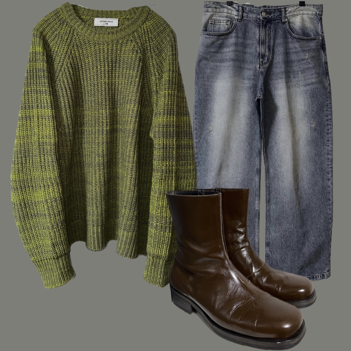 Our Legacy Camion Boot Olive Leather 착용 스타일