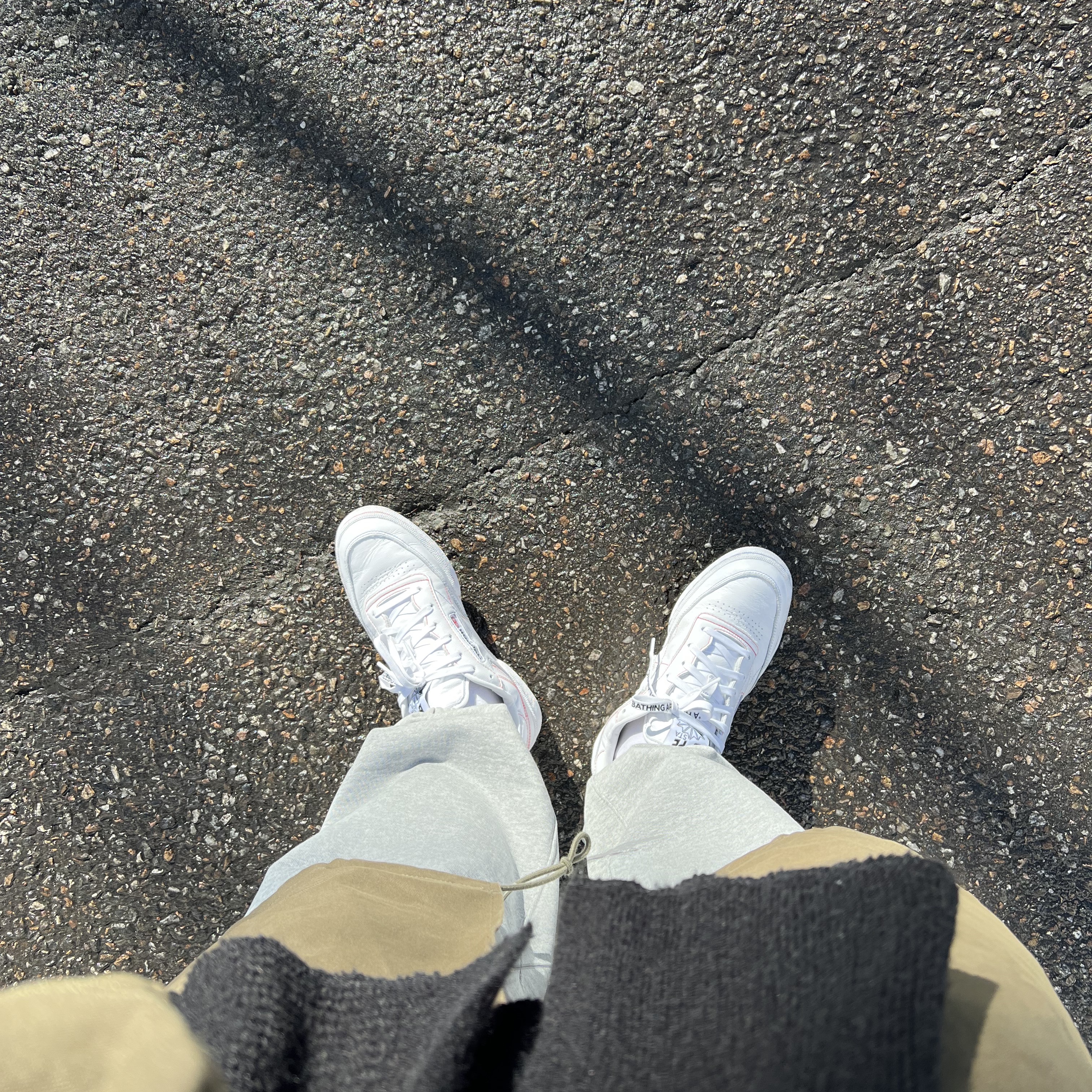 Reebok x BAPE Club C 85 White Contrast Stitch 착용 스타일 - 2