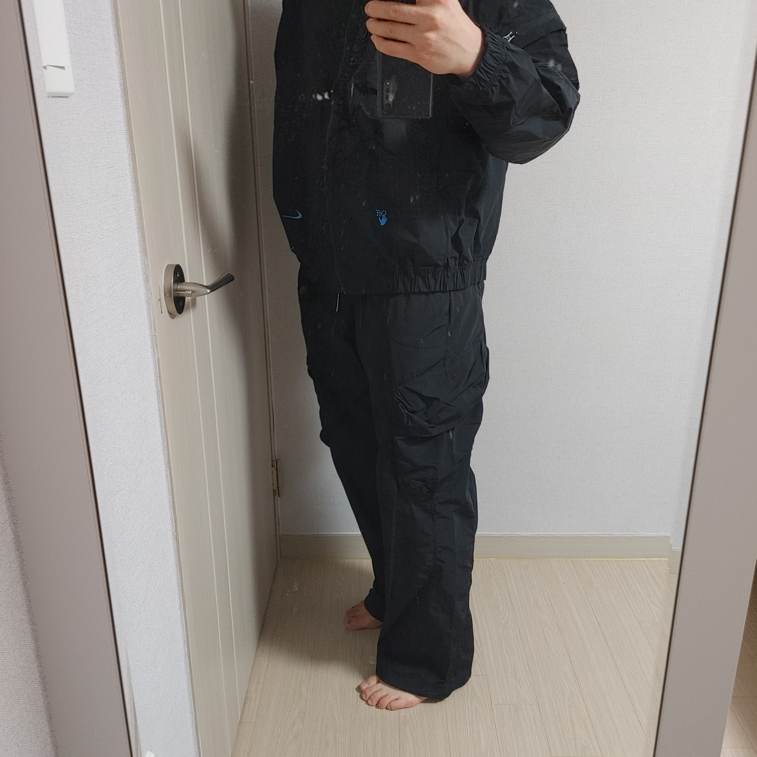 Nike x Off-White NRG Track Suit Black - US/EU 착용 스타일 - 2
