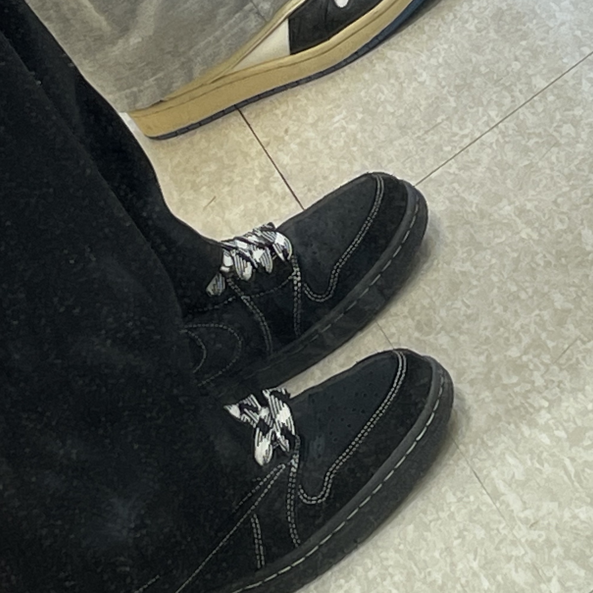 Jordan 1 x Travis Scott Retro Low OG SP Black Phantom, Jordan 1 x Travis Scott x Fragment Retro Low OG SP Military Blue 착용 스타일
