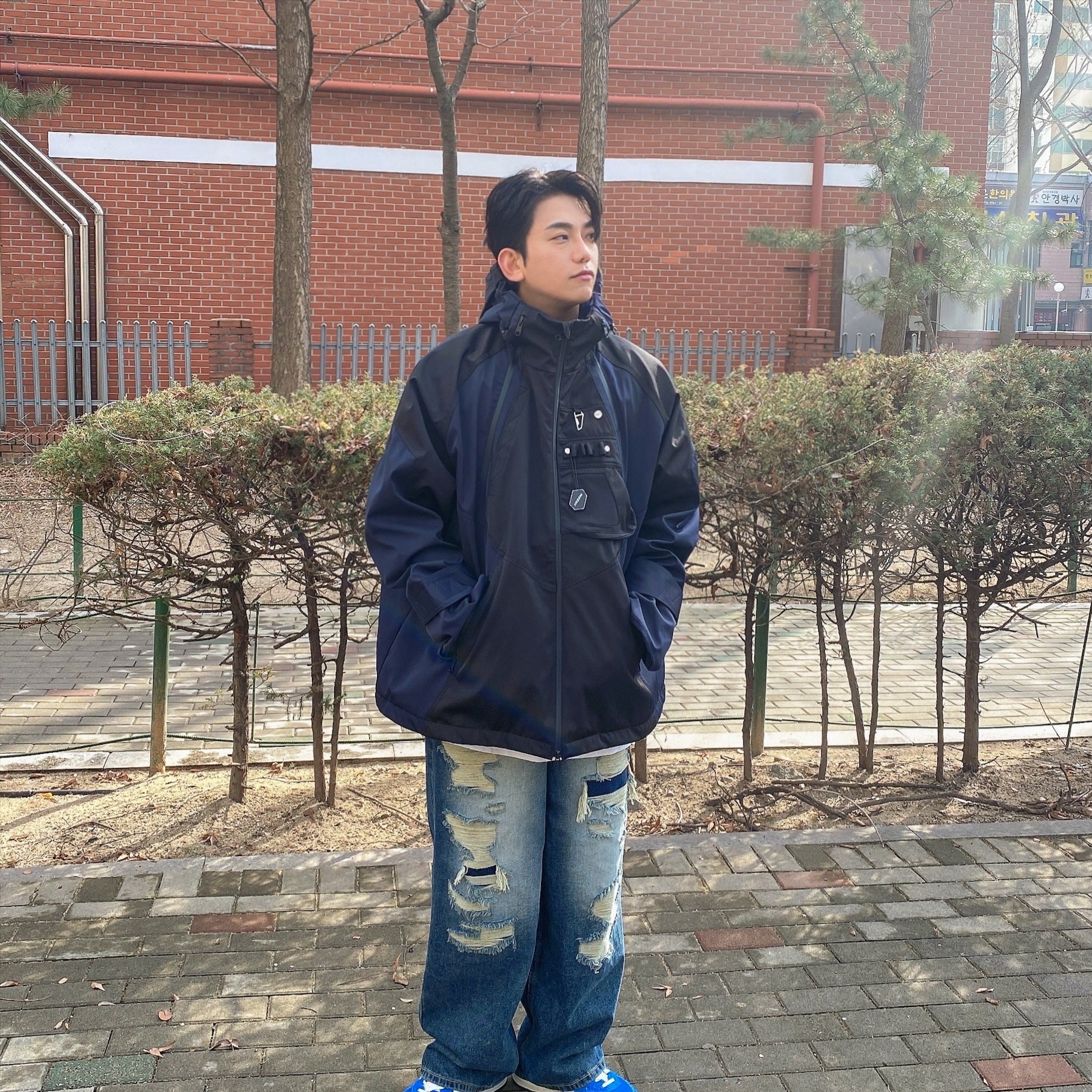 Undermycar Kame Multi Zip Turtle Shell Parka After Midnight - 22FW 착용 스타일 - 1