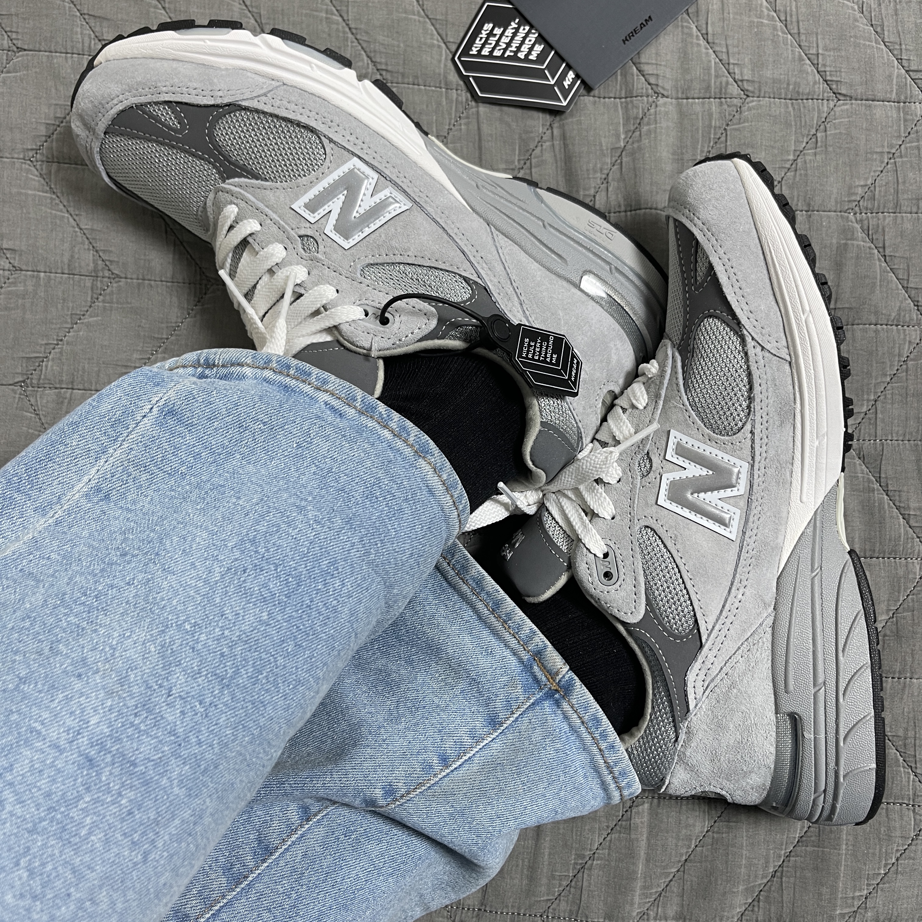 New Balance 993 Made in USA Grey - D Standard 착용 스타일 - 1
