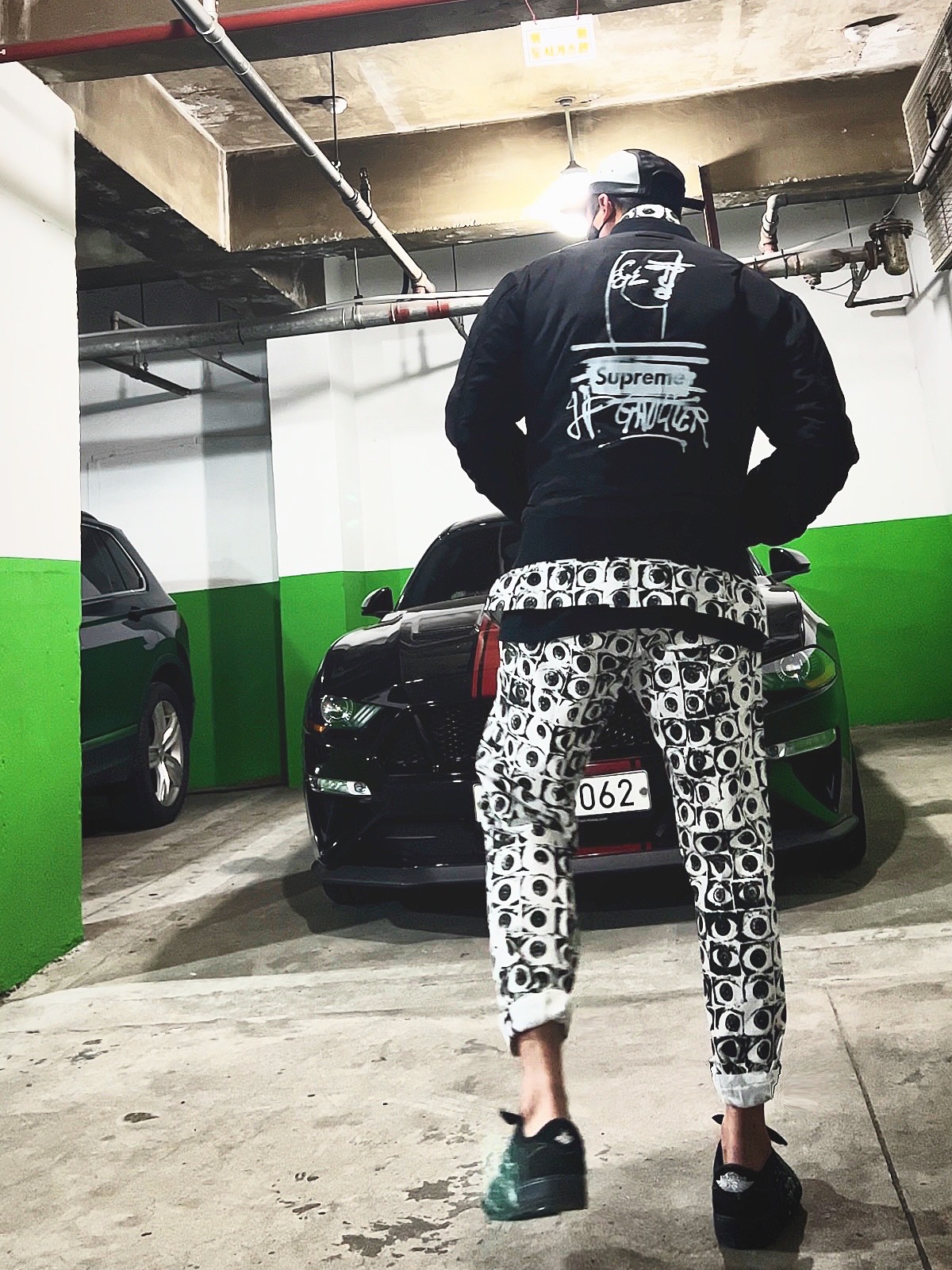 Nike x Comme des Garcons Shirt x Supreme Air Force 1 Low Eyes, Supreme x Jean Paul Gaultier T-Shirt Black - 19SS 착용 스타일 - 3