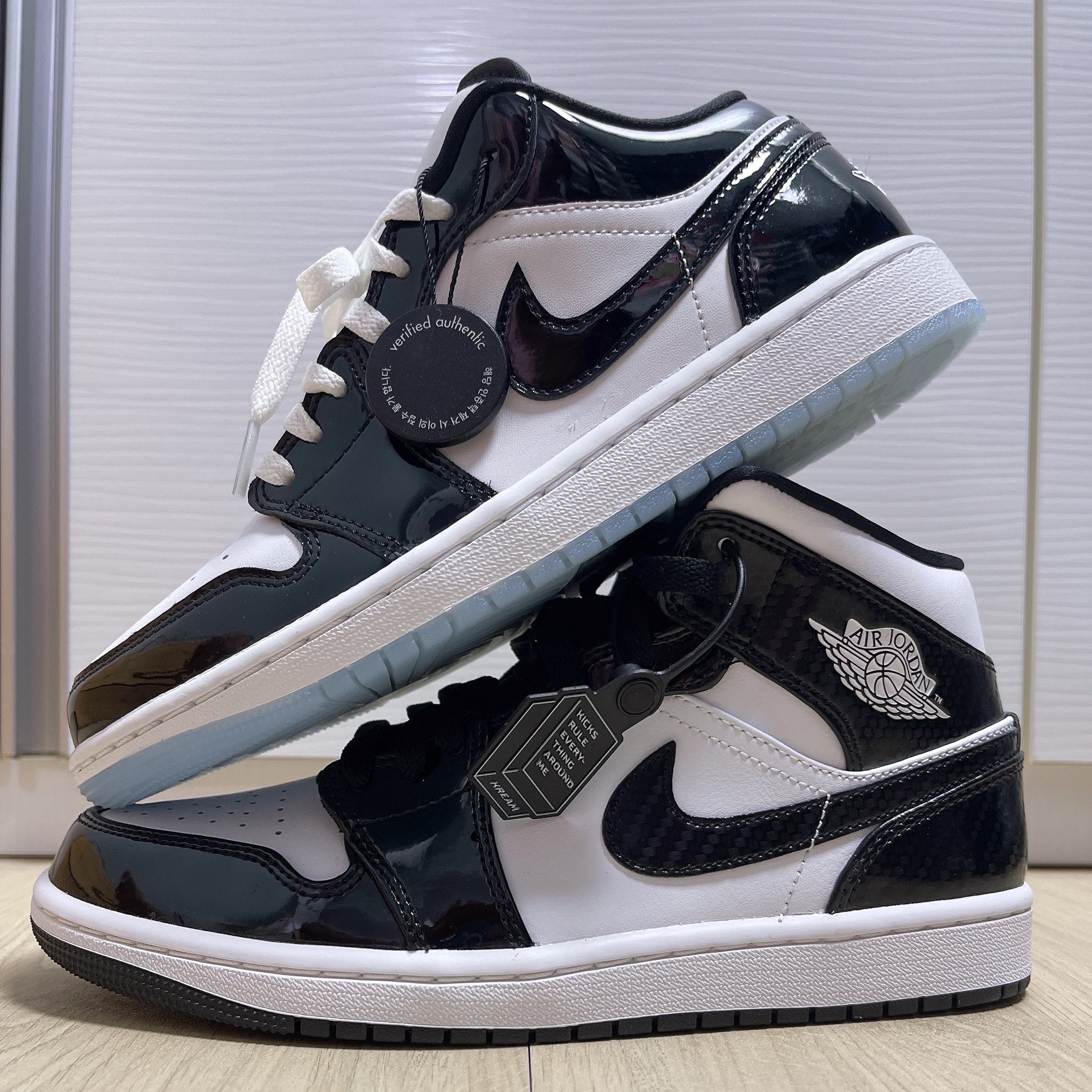 Jordan 1 Low SE Concord, Jordan 1 Mid SE ASW Black 착용 스타일