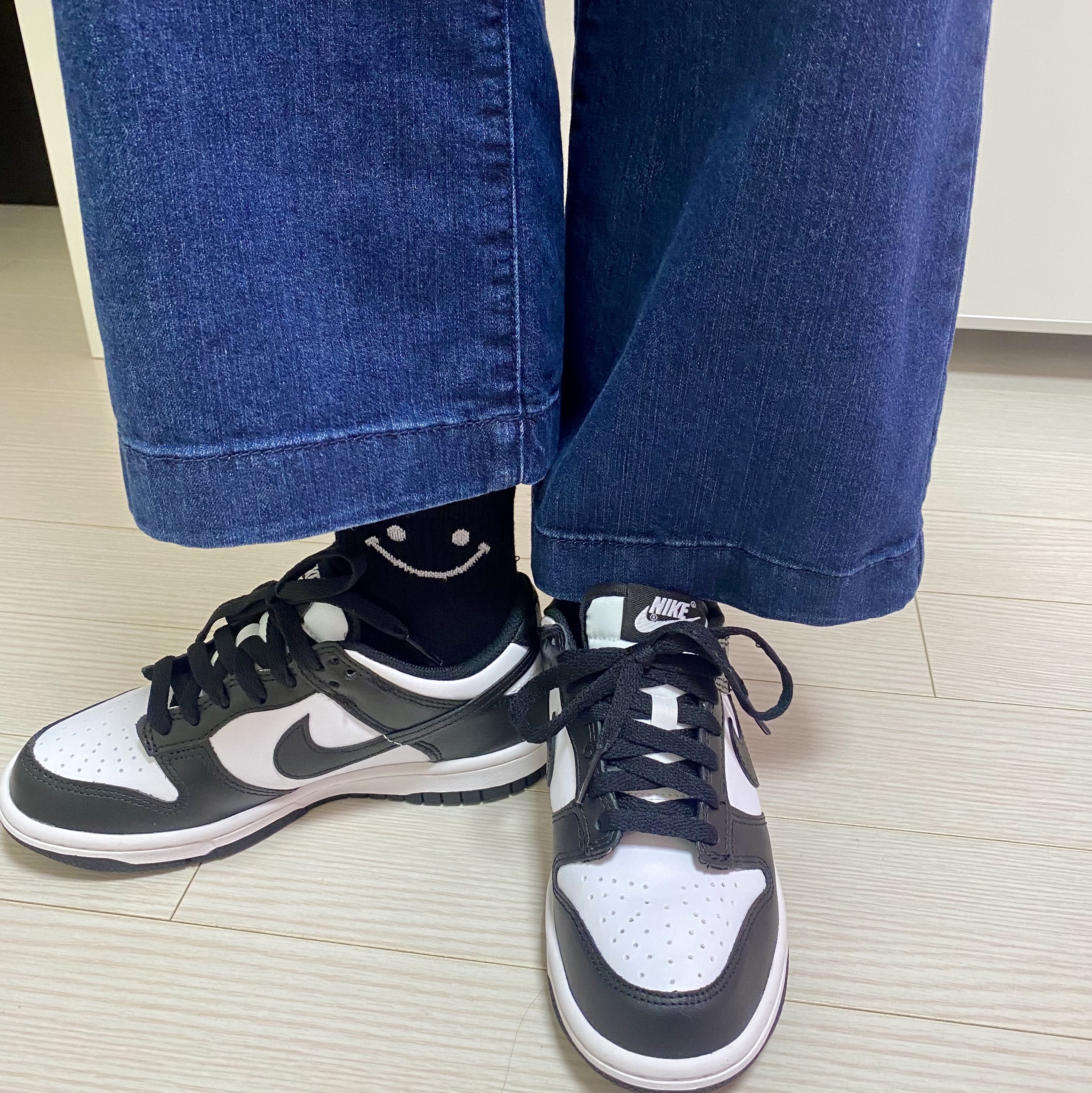 (GS) Nike Dunk Low Black 착용 스타일