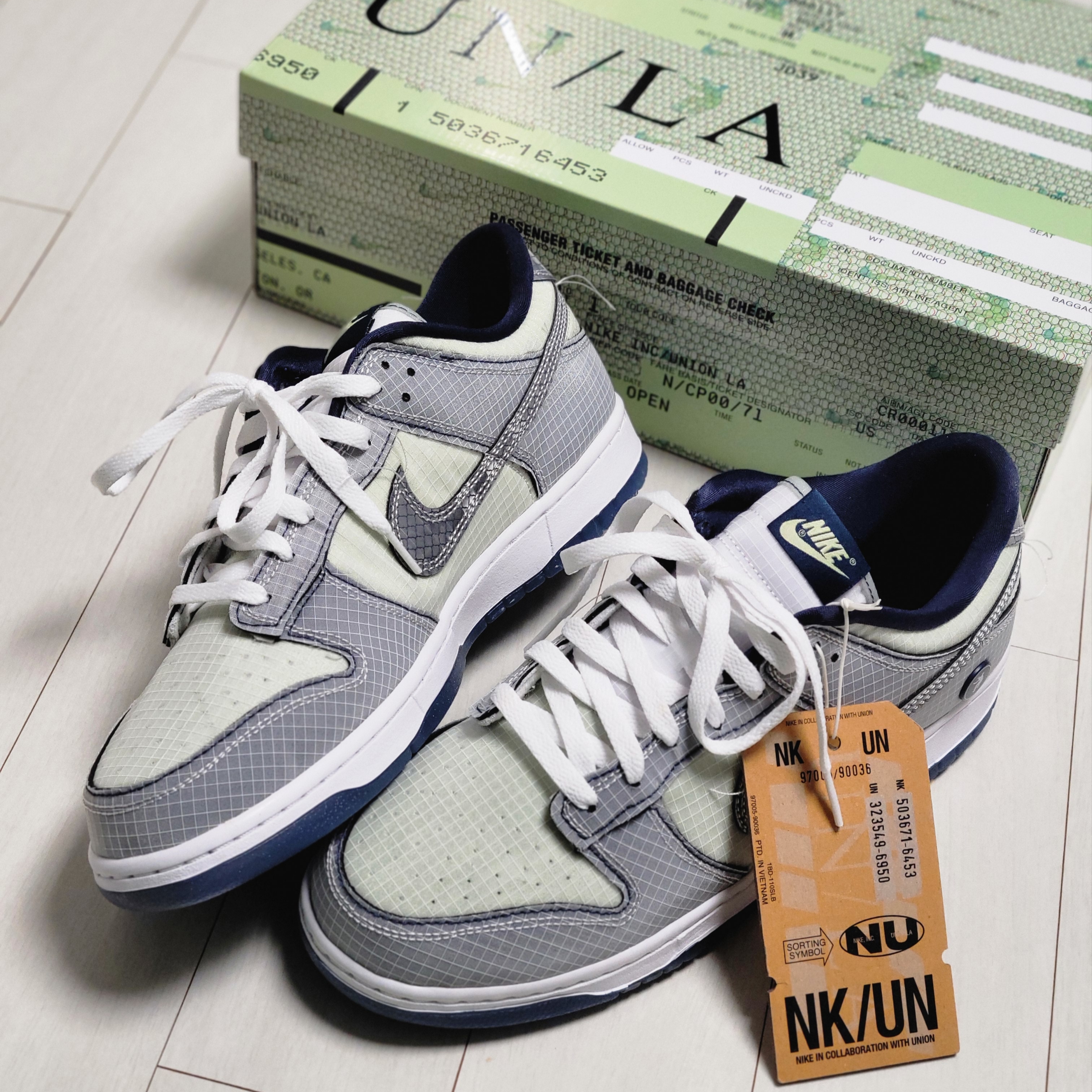 Nike x Union Dunk Low Passport Pack Pistachio 착용 스타일 - 1