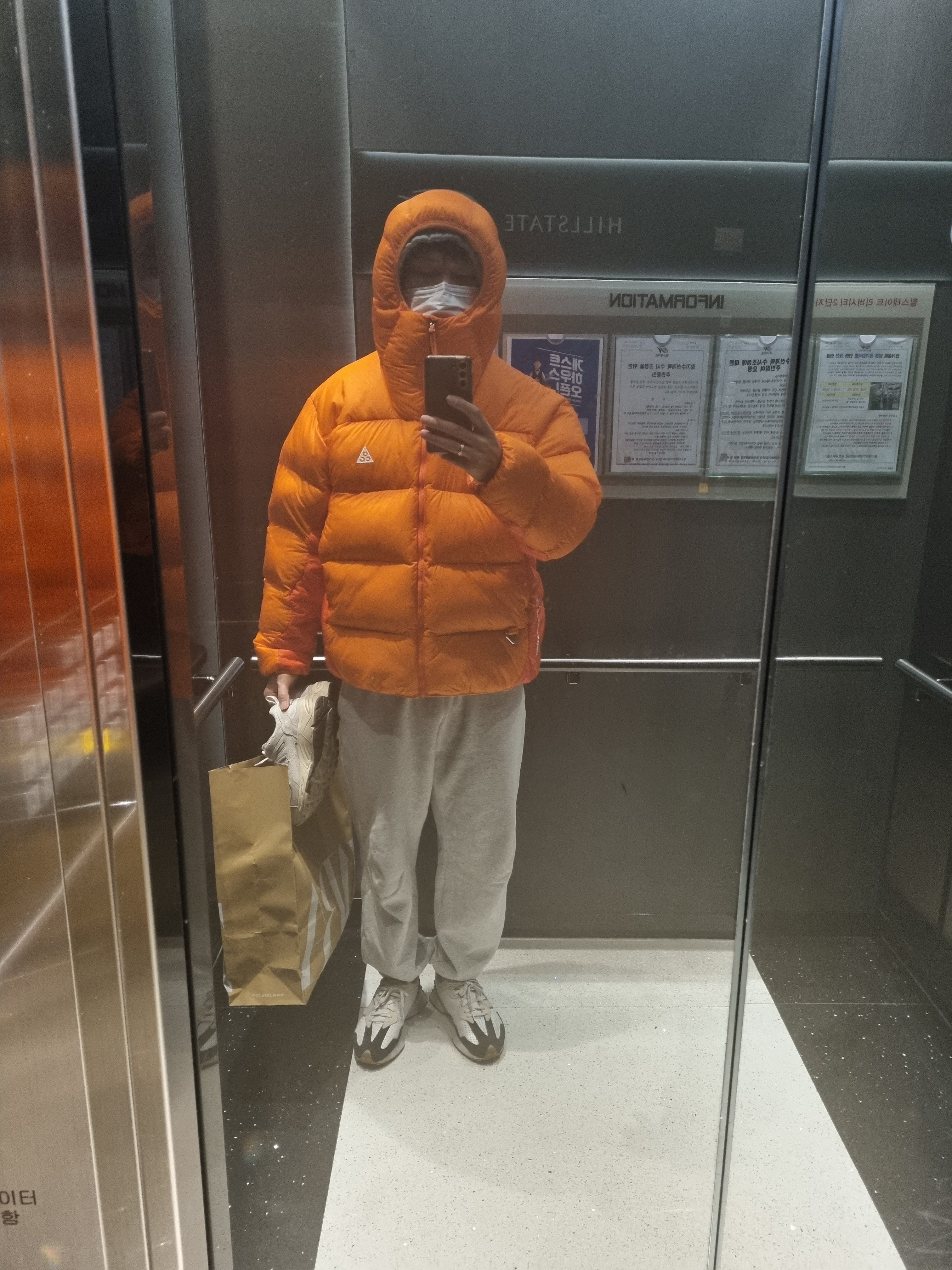 Nike ACG Therma-Fit ADV Lunar Lake Puffer Jacket Safety Orange - Asia 착용 스타일