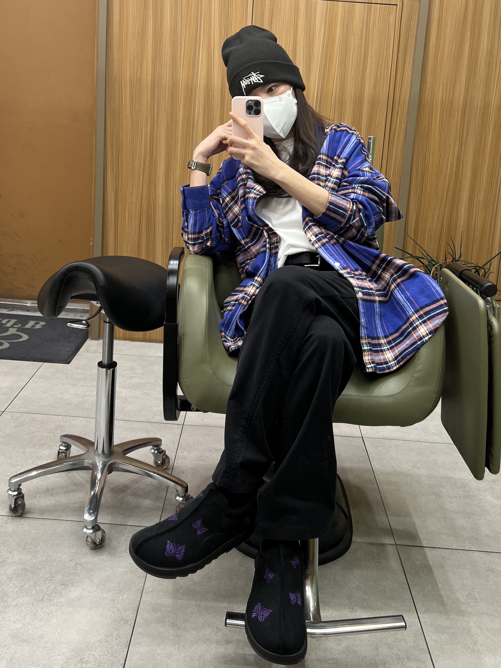 Reebok x Needles Beatnik Moc Core Black Extreme Purple, Nike x Stussy Cuff Beanie 착용 스타일 - 2