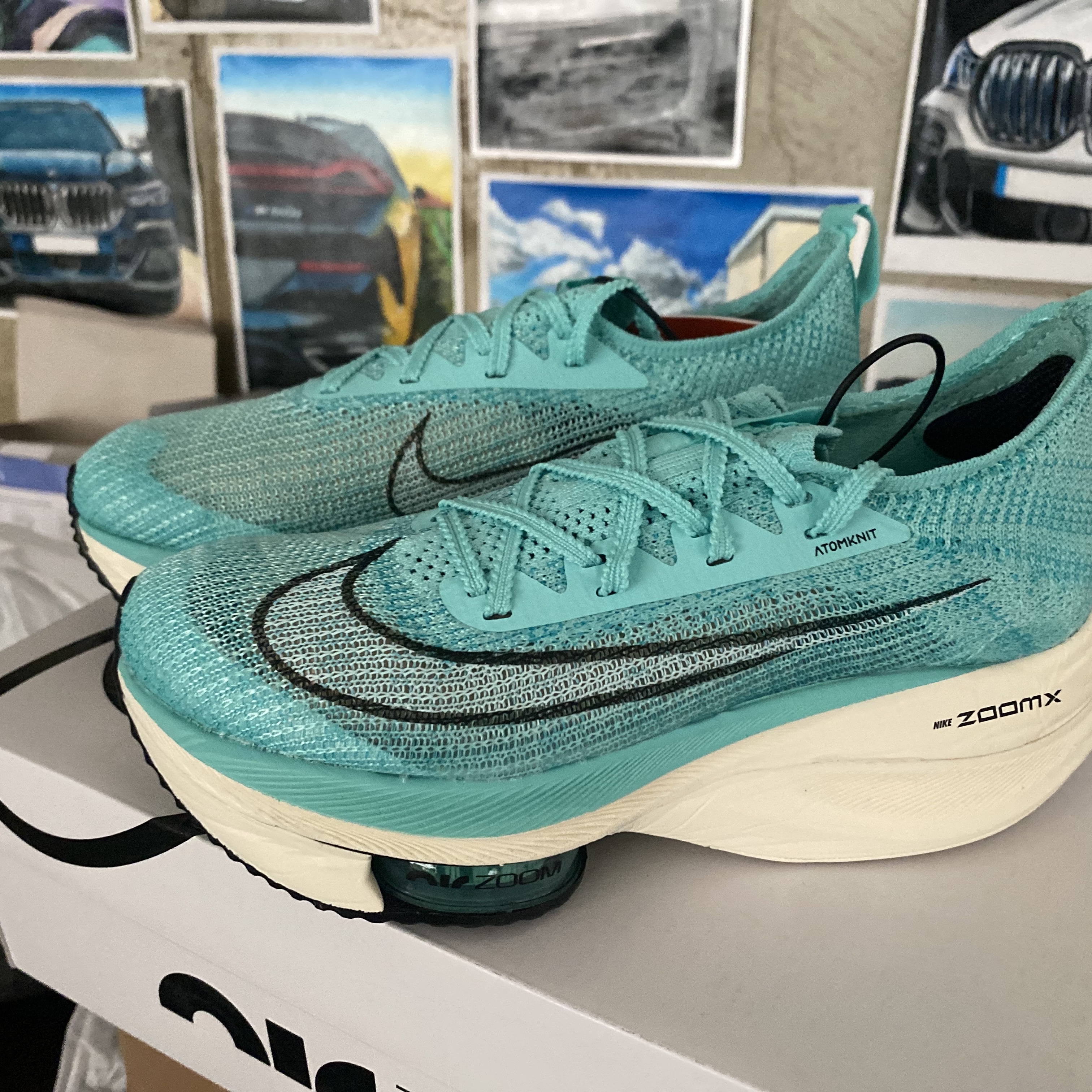 (W) Nike Air Zoom Alphafly Next% Hyper Turquoise 착용 스타일