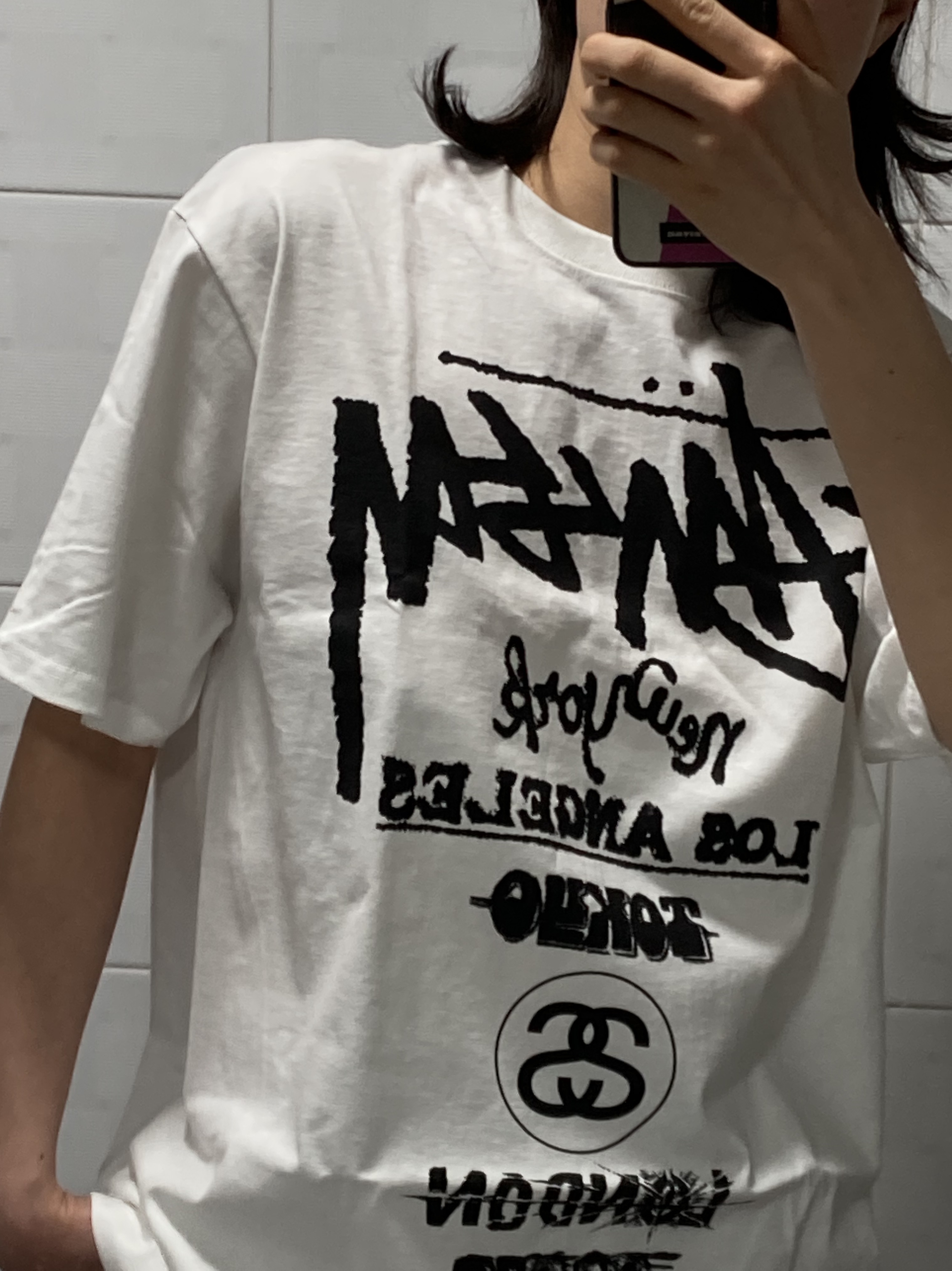 Stussy Tour T-Shirt White 착용 스타일