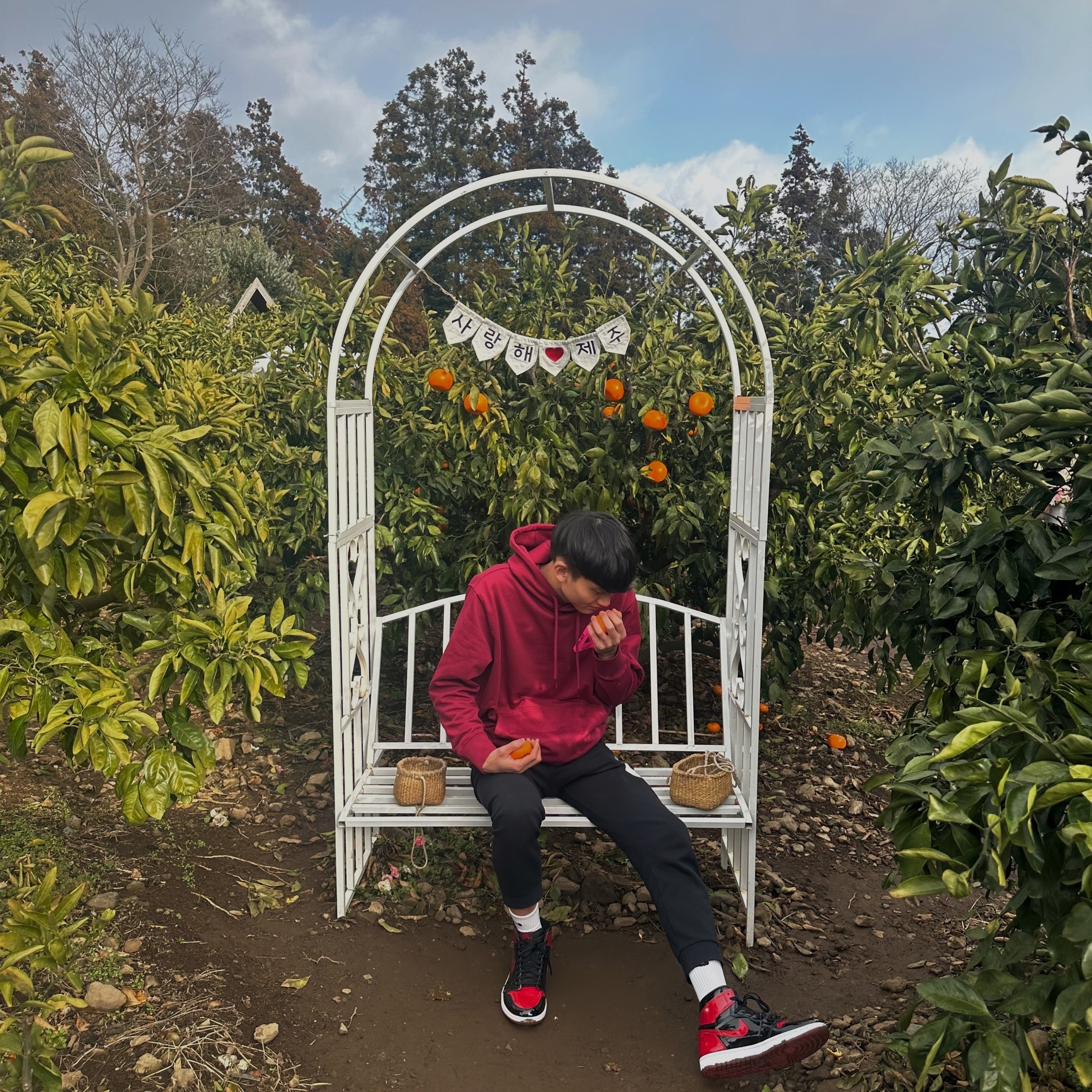 Palace Tri-Lenticular Hood Burgundy - 22FW 착용 스타일 - 2
