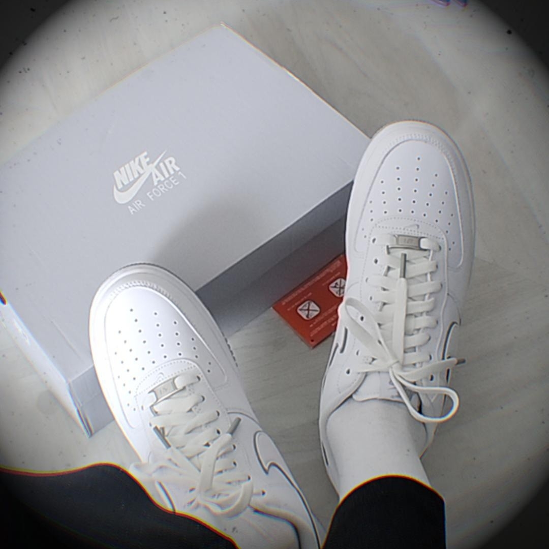 Nike Air Force 1 '07 White Wolf Grey 착용 스타일 - 2